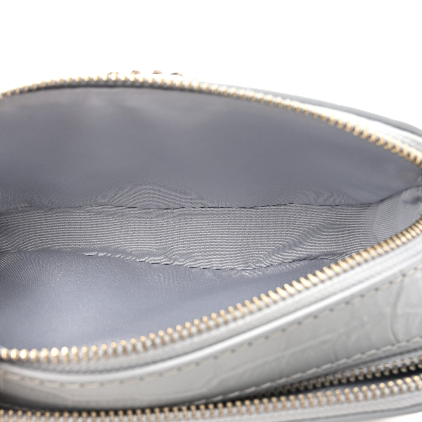 Calfskin Croc Embossed Snapshot Camera Bag Quarry