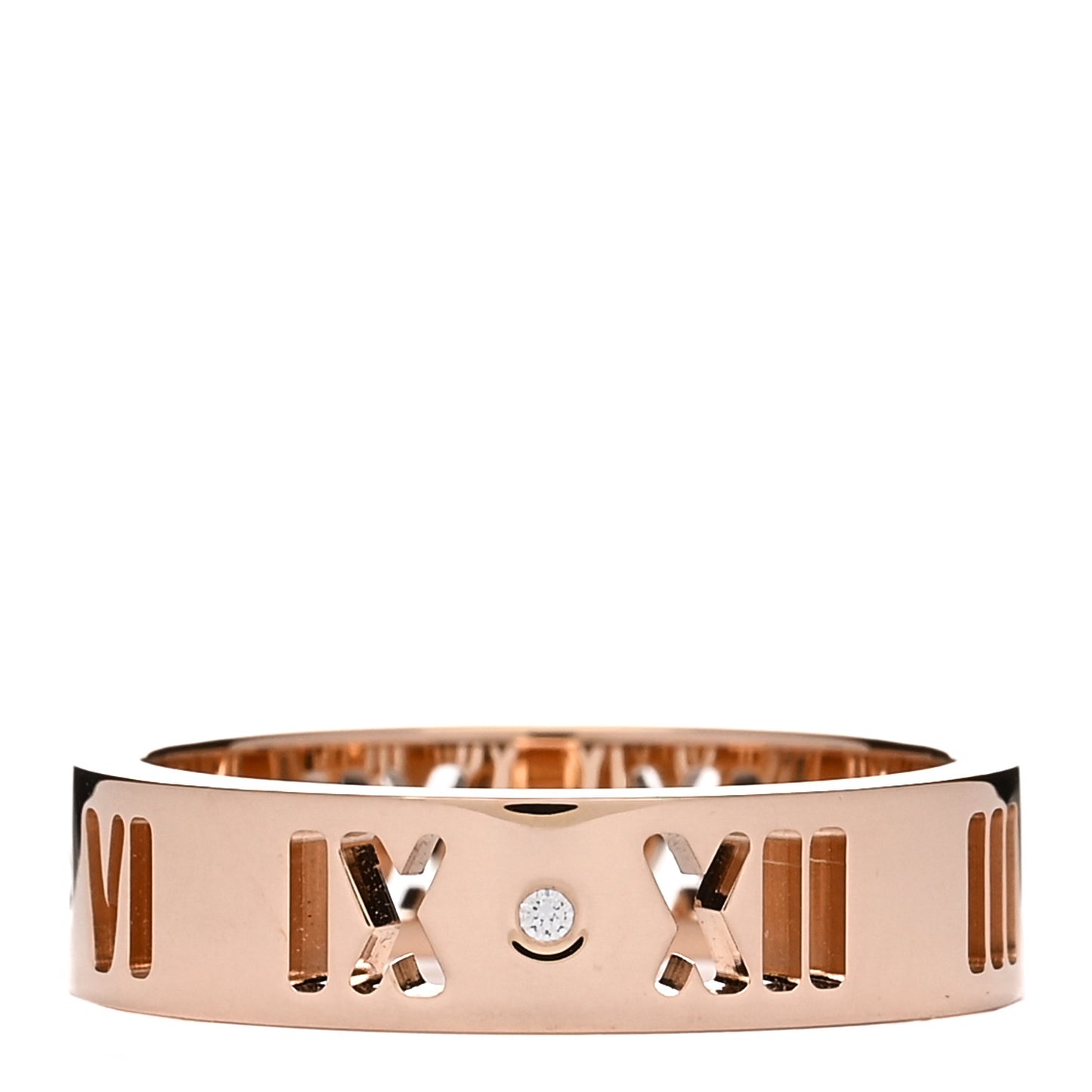 18K Rose Gold Diamond Wide Atlas Pierced Ring 51 5.75