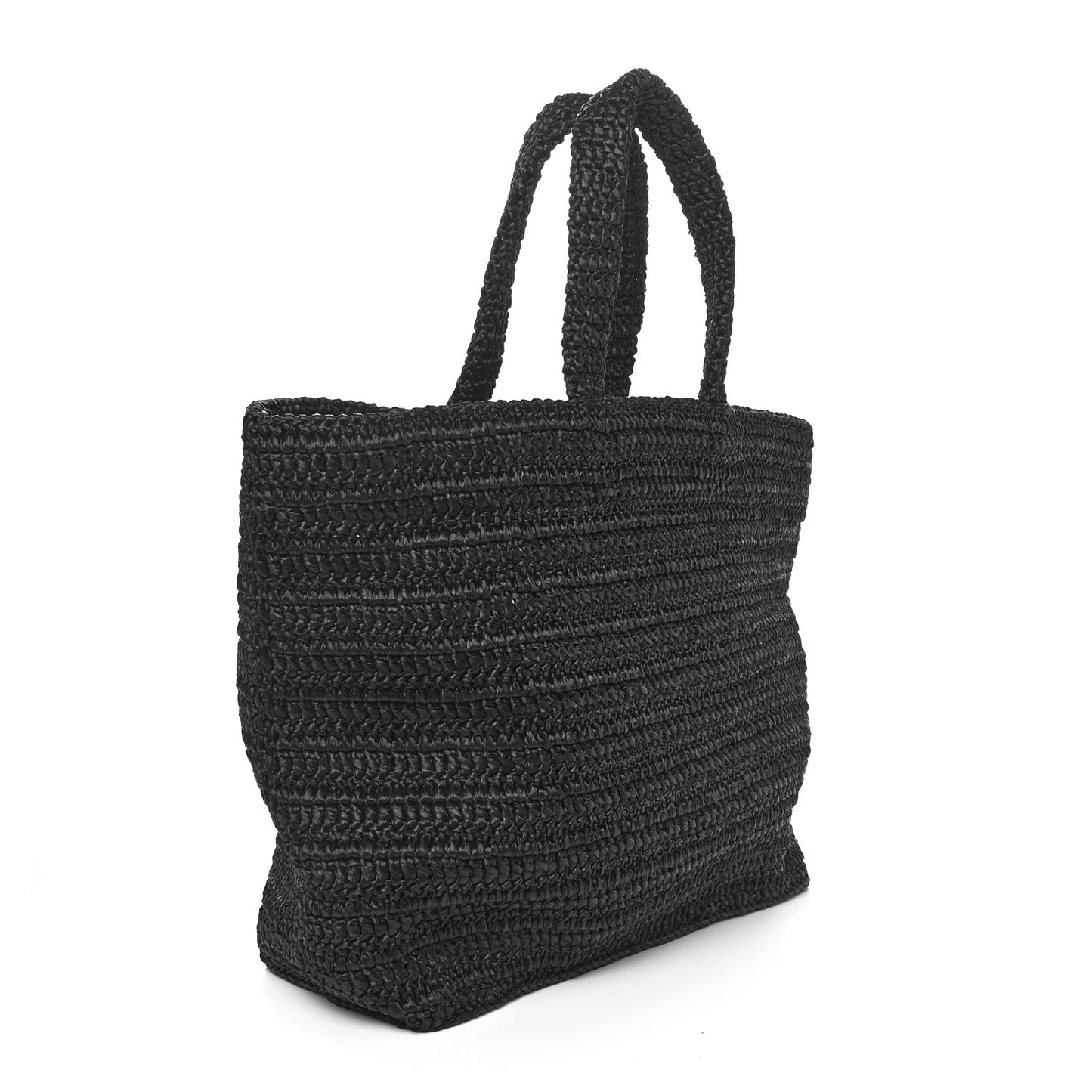 Raffia Rive Gauche Tote Black