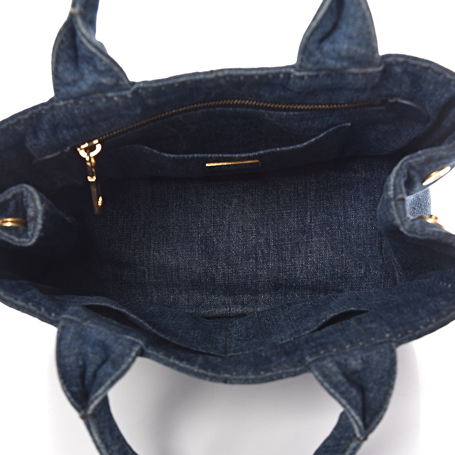 Prada Denim Logo Tote Avio 5 of 15