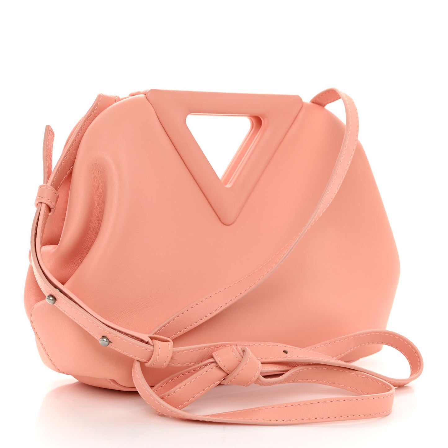 Calfskin Small The Point Triangle Bag Peachy