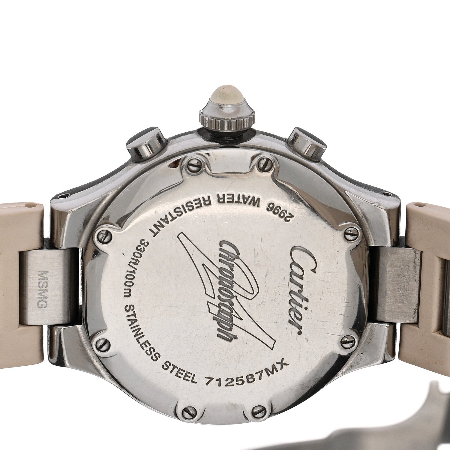 Cartier Stainless Steel Rubber 32mm Must 21 Chronoscaph Quartz Watch 4 of 4