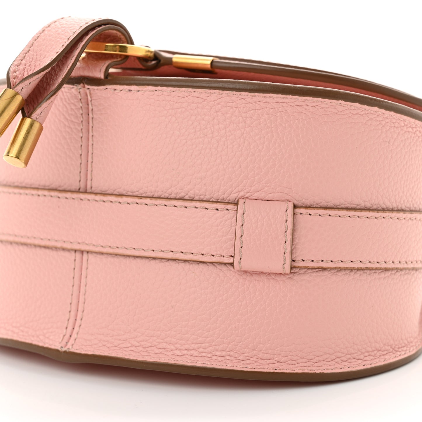 Grained Calfskin Small Marcie Saddle Bag Blossom Pink
