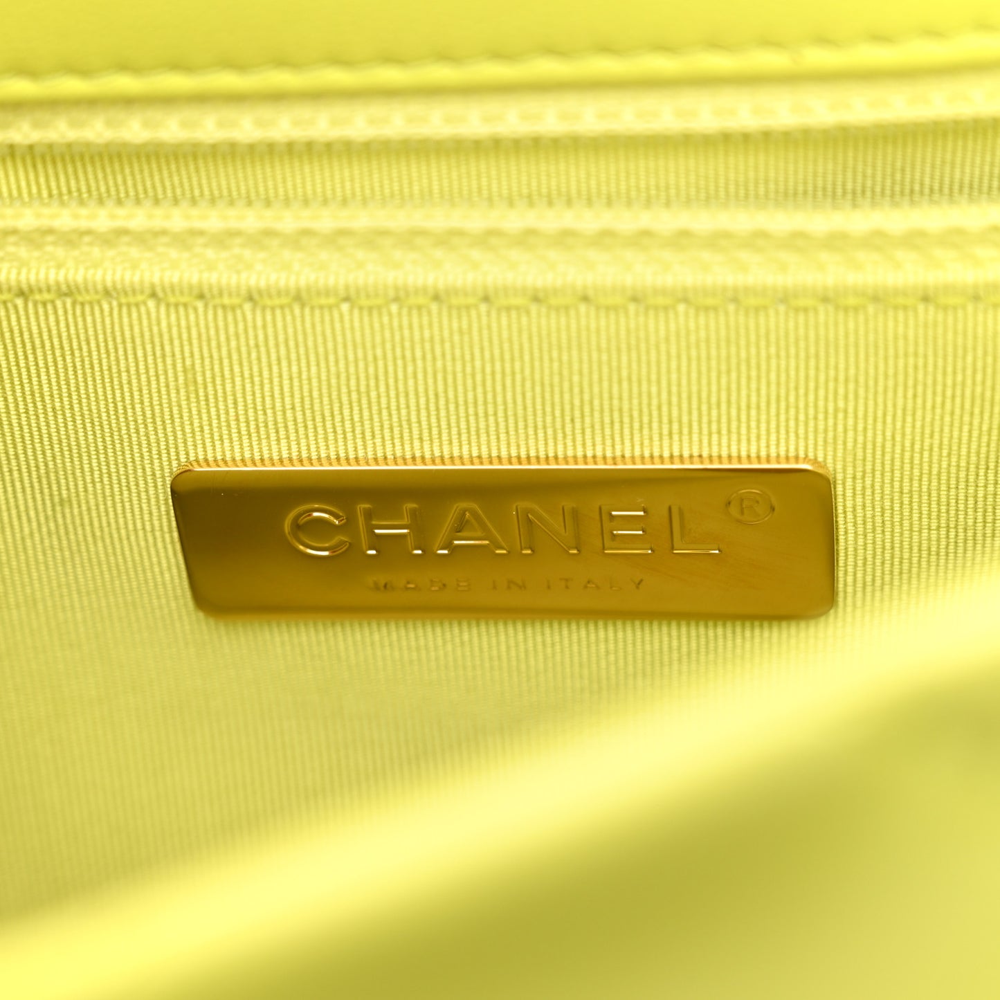 Shiny Lambskin Quilted Medium Chanel 19 Flap Neon Yellow
