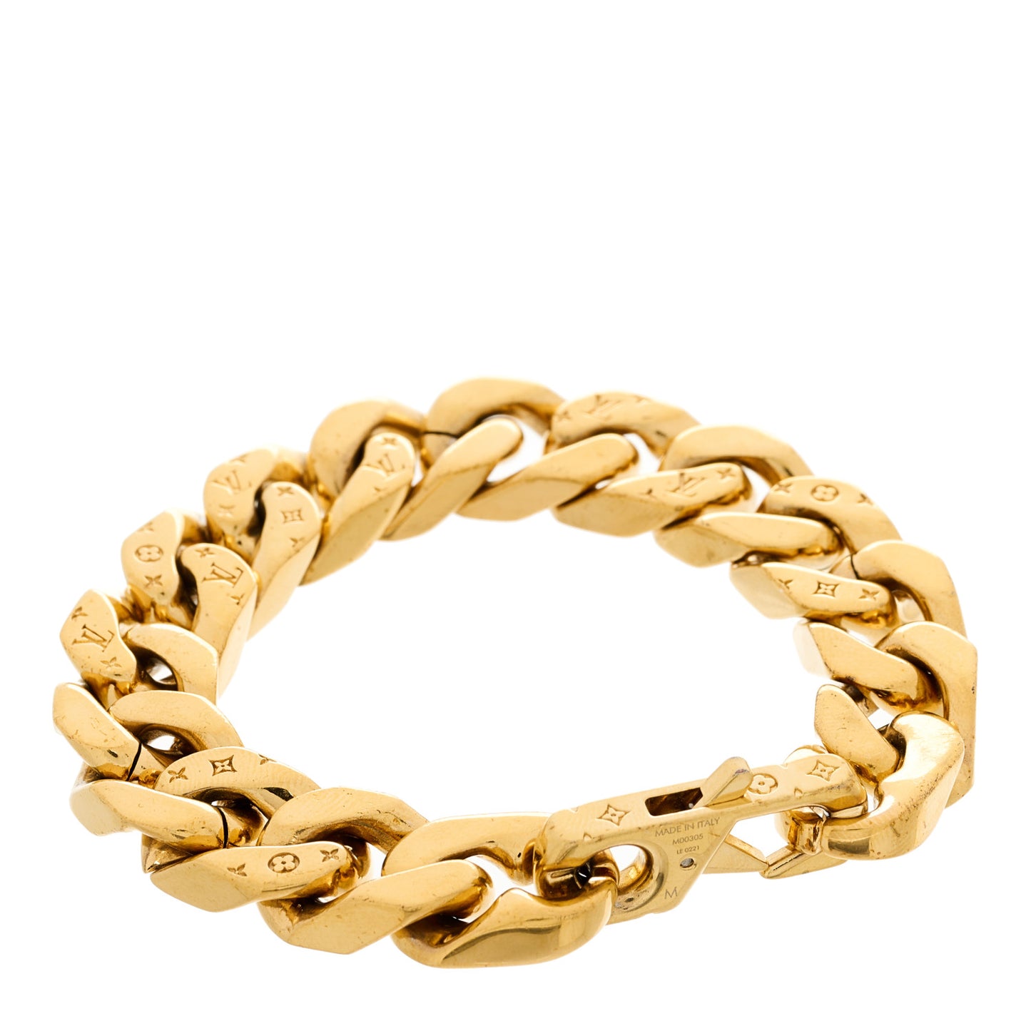 Metal Mens Chain Links Bracelet Gold