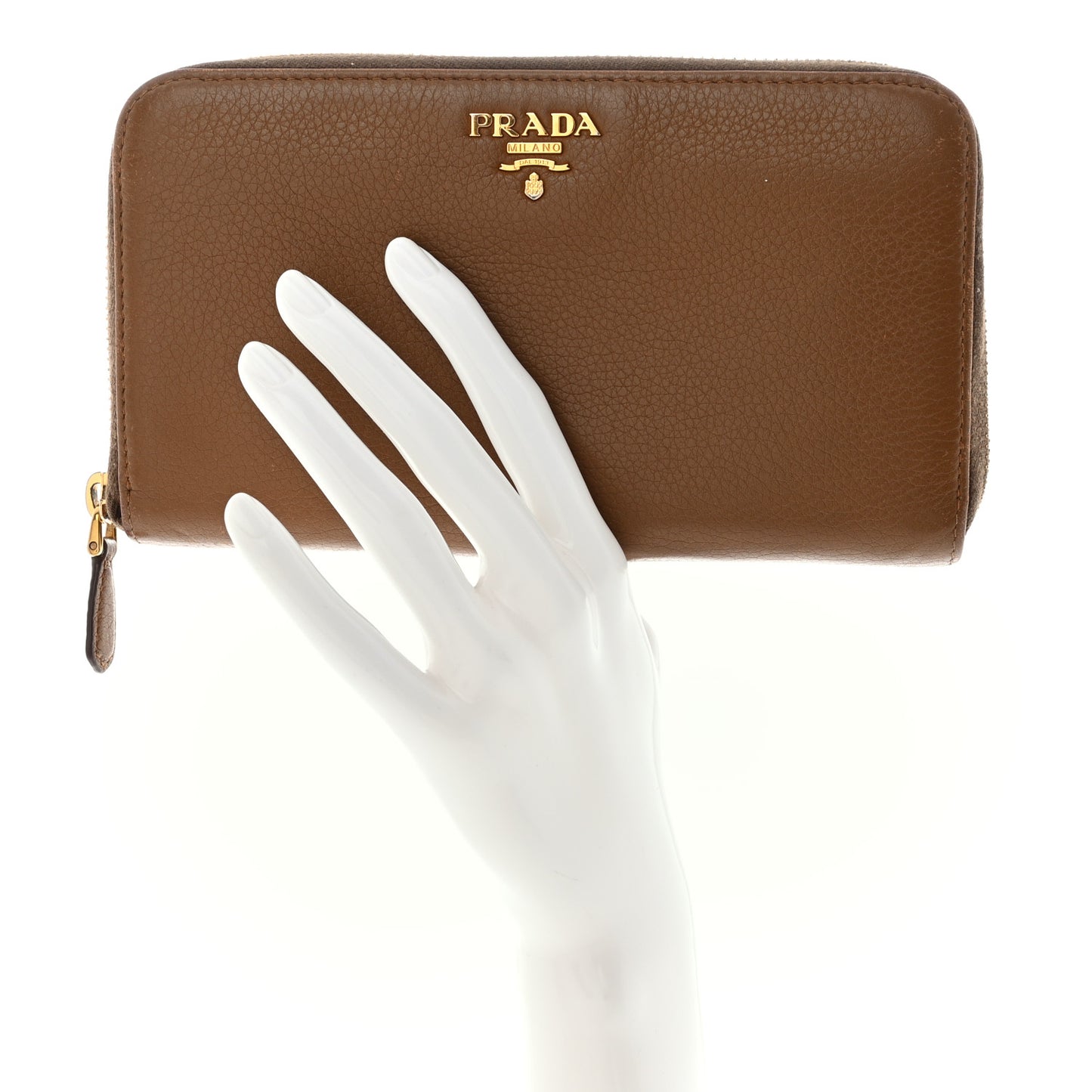Vitello Daino Zip Around Wallet Palissandro
