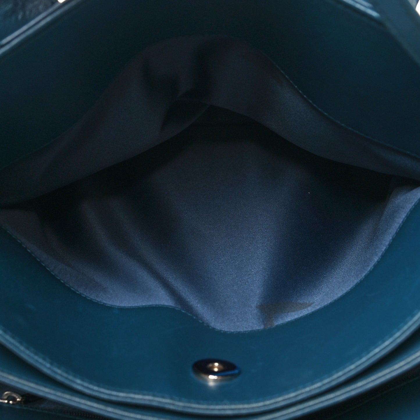 Lambskin Quilted Easy Carry Shopping Tote Blue