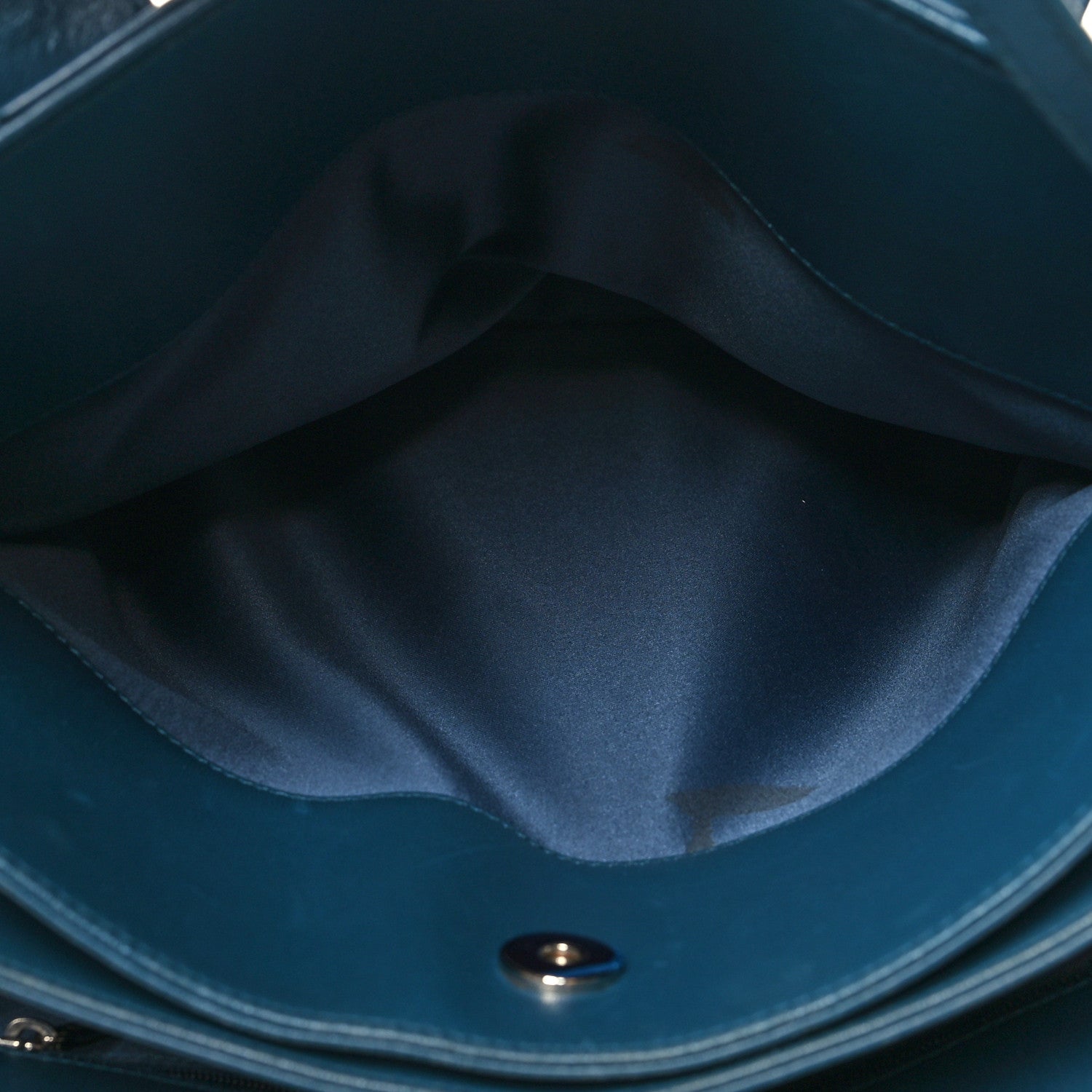 Chanel Lambskin Quilted Easy Carry Shopping Tote Blue 9 of 19
