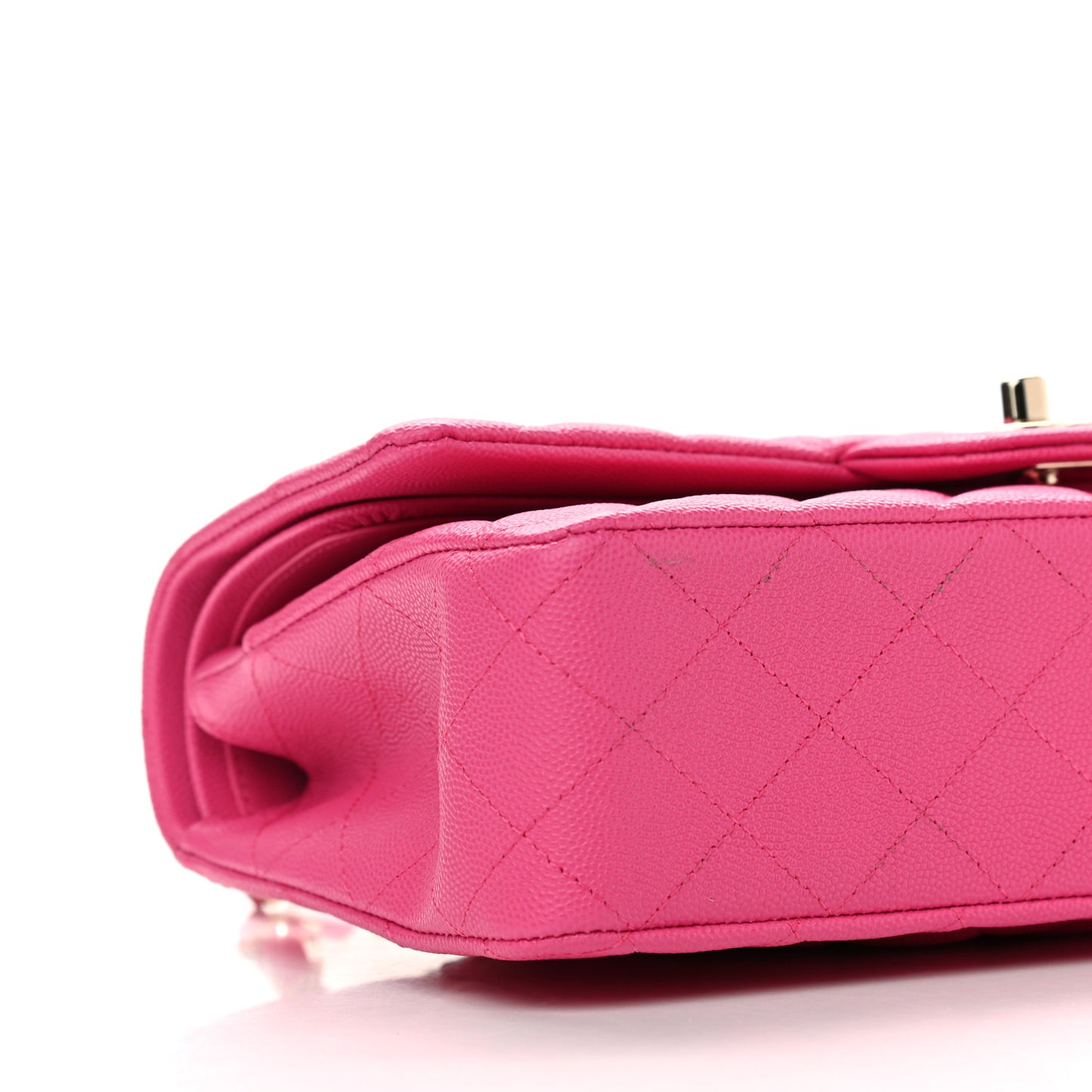 Caviar Quilted Medium Double Flap Dark Pink