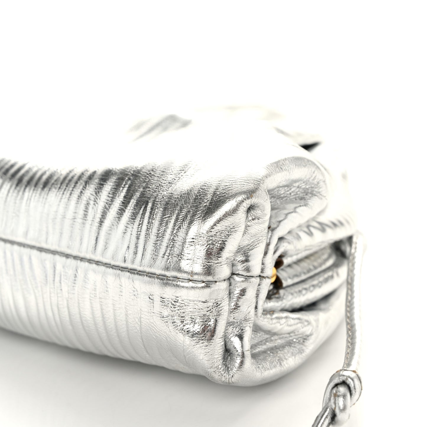 Metallic Bark Calfskin The Mini Pouch Silver
