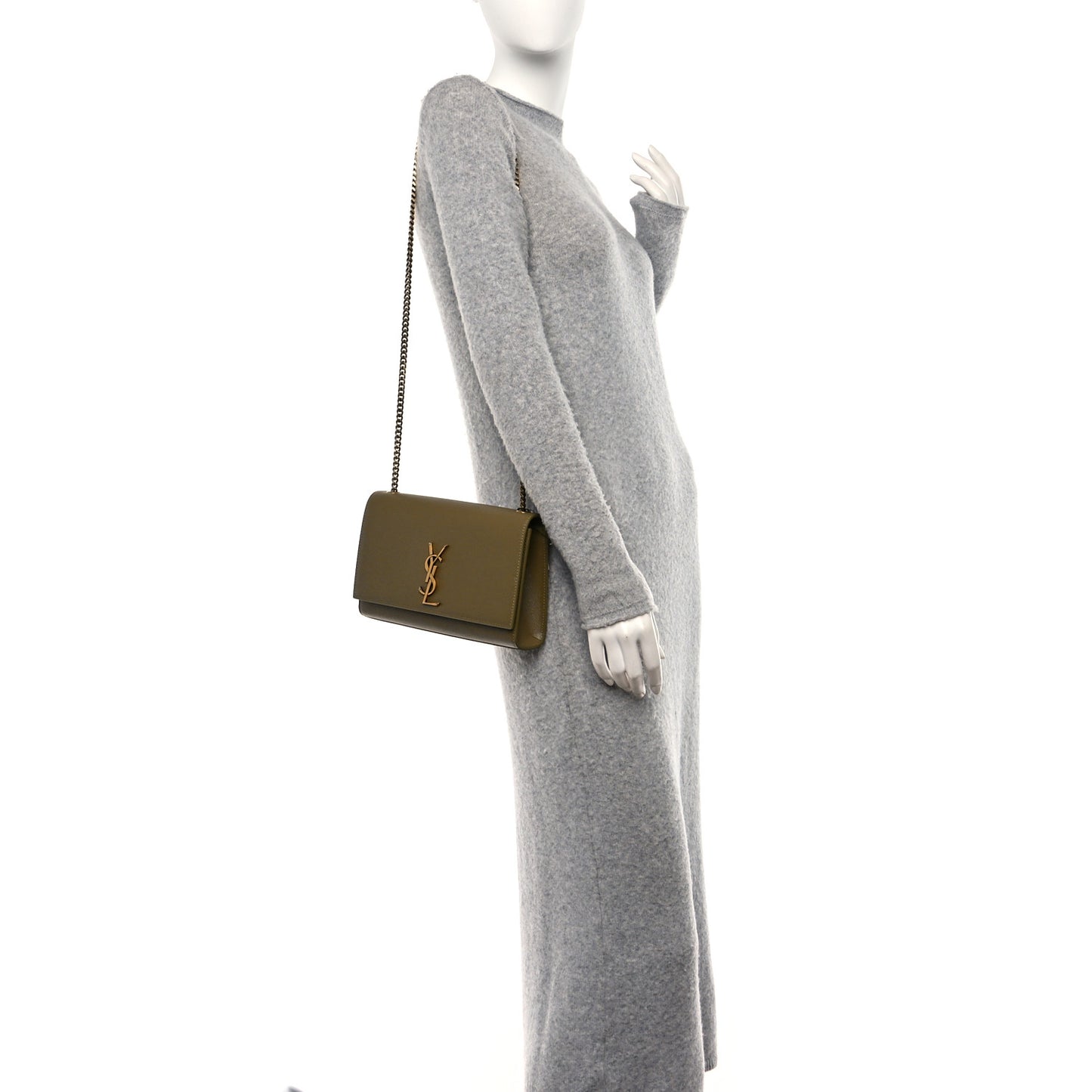 Grain De Poudre Medium Monogram Kate Satchel Hazel Green