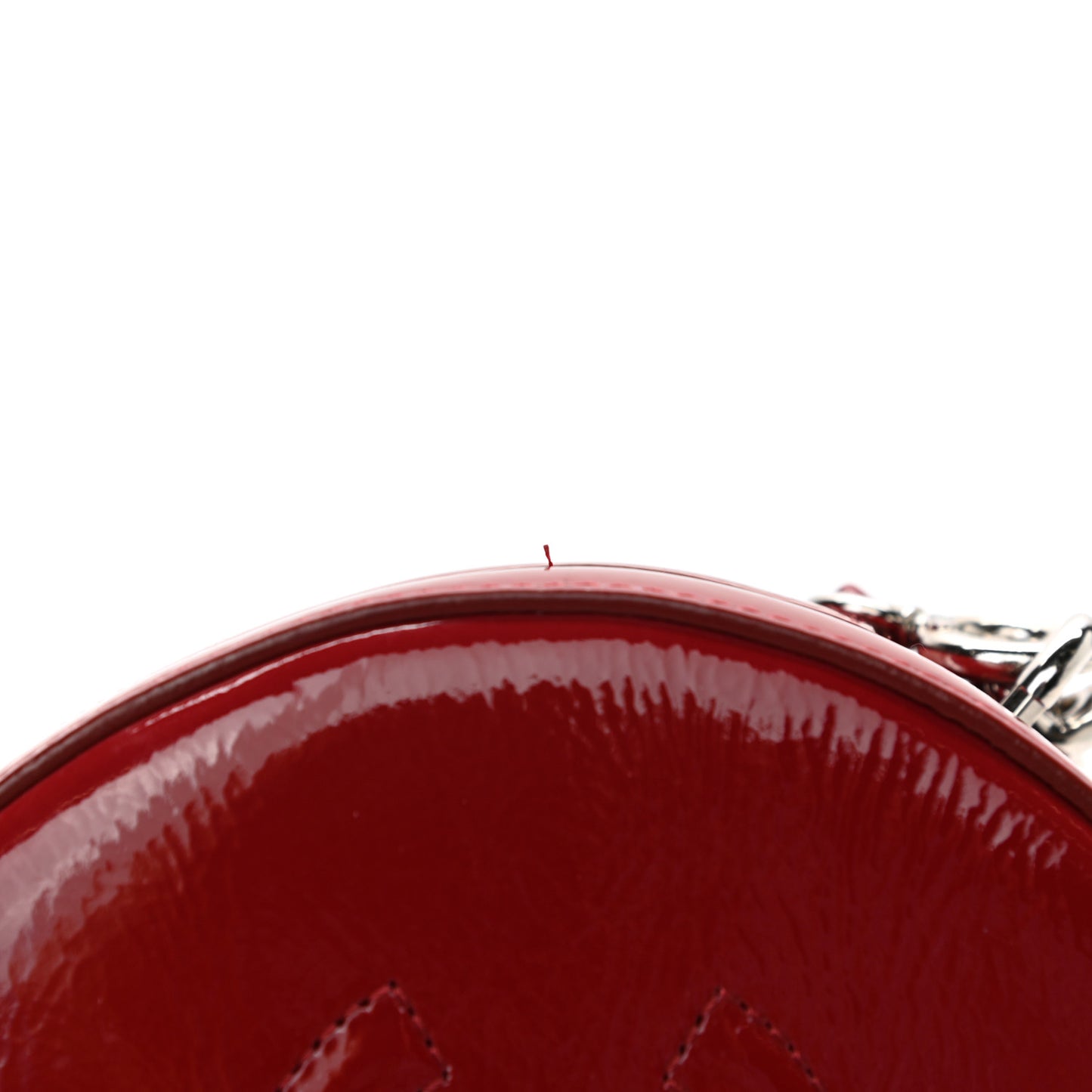 Patent Round As Earth Evening Bag Red