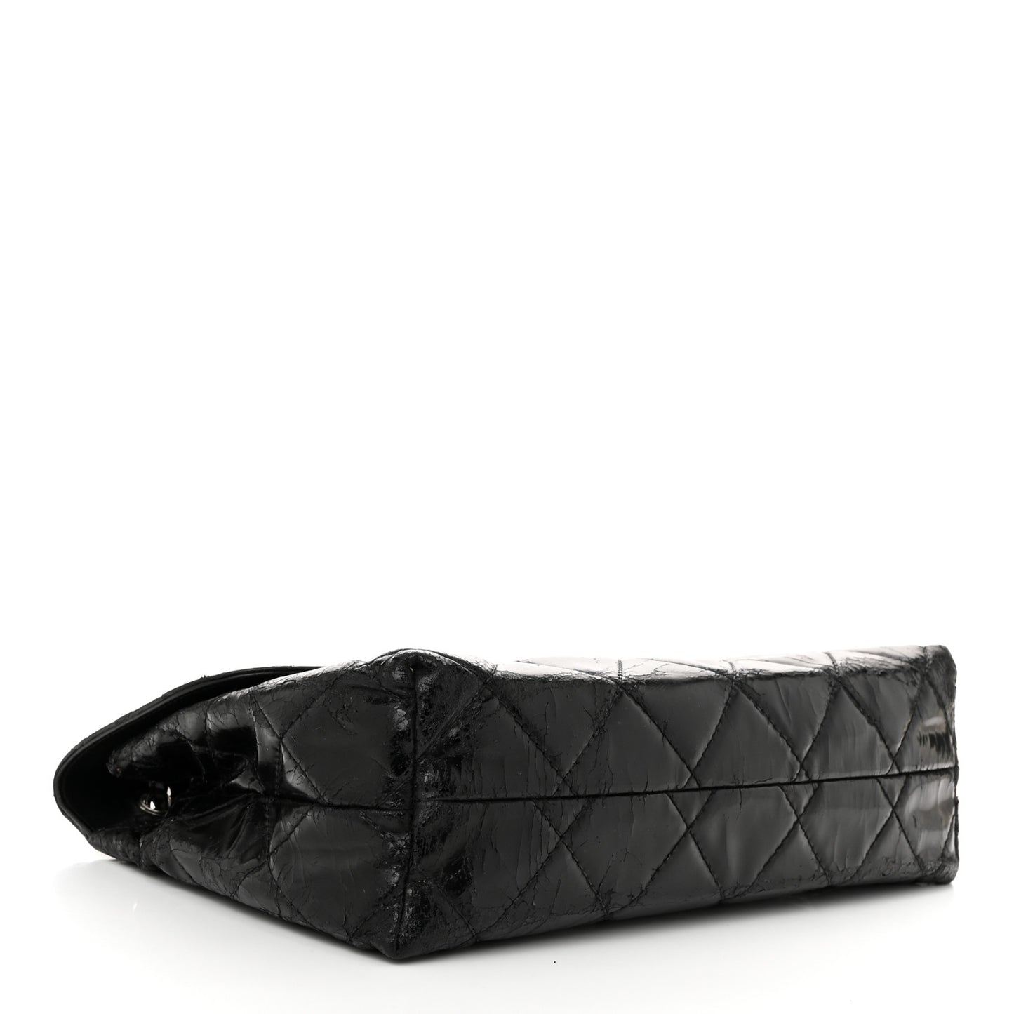 Vinyl Quilted In the Business Flap Bag Black