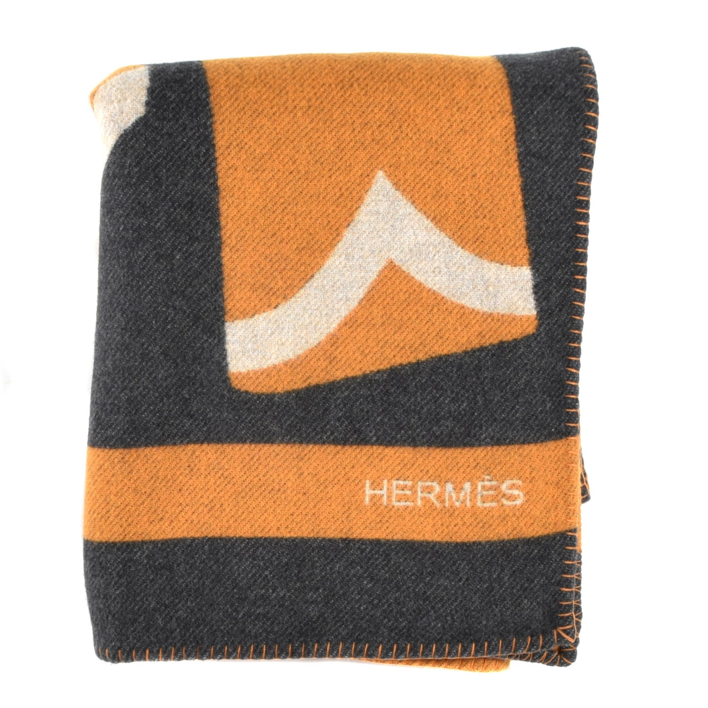 Wool Cashmere Brandebourgs Blanket Ambre Anthracite
