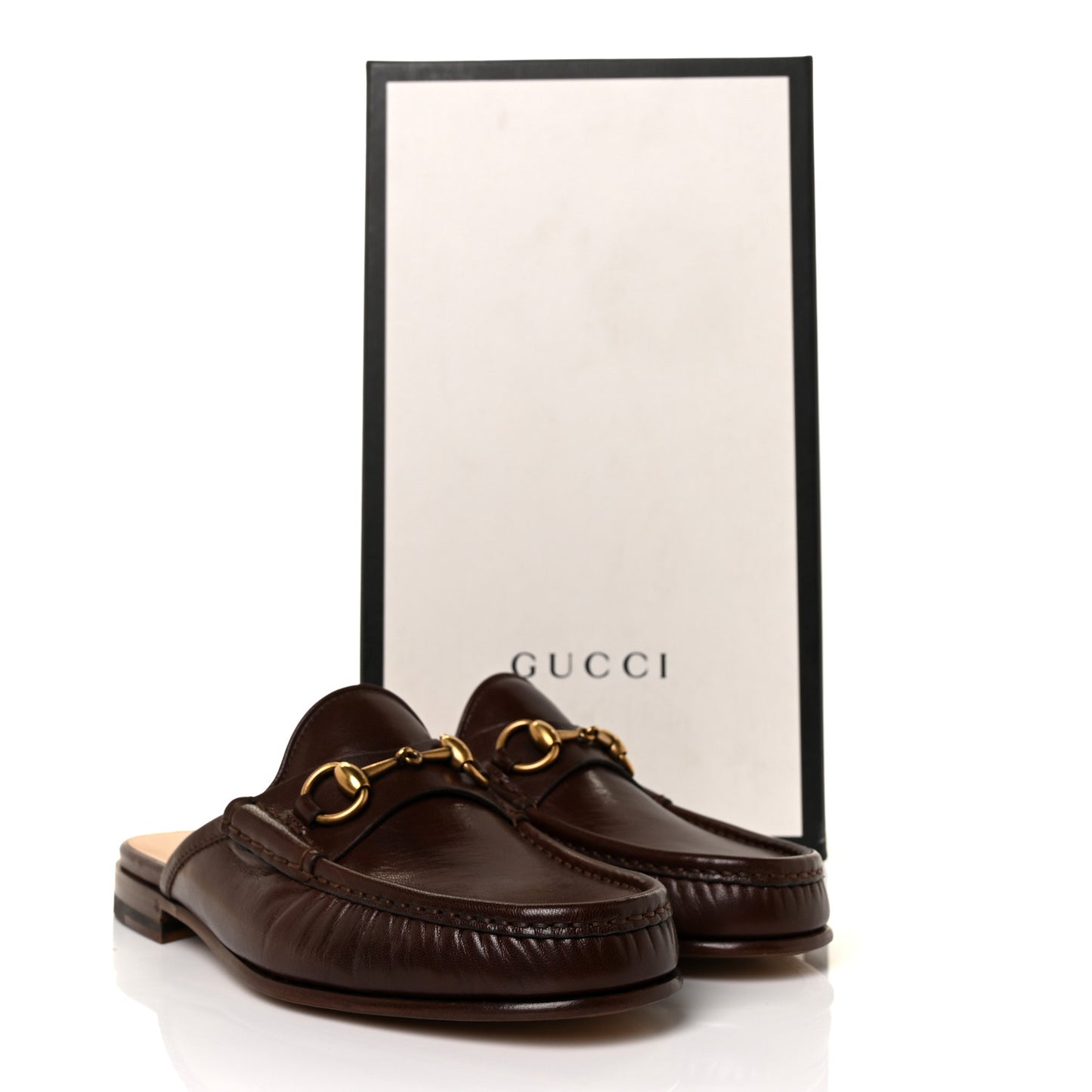 Goatskin Mens Horsebit Slippers 6 Brown