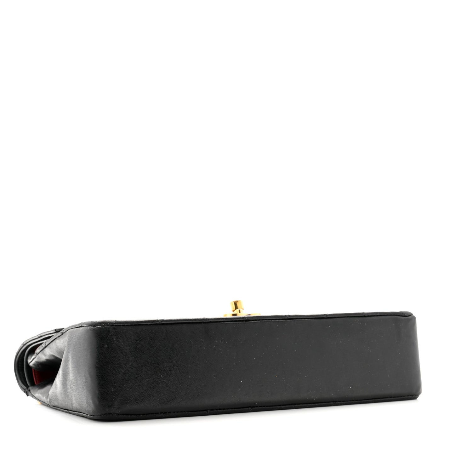 Lambskin Quilted Medium Double Flap Black