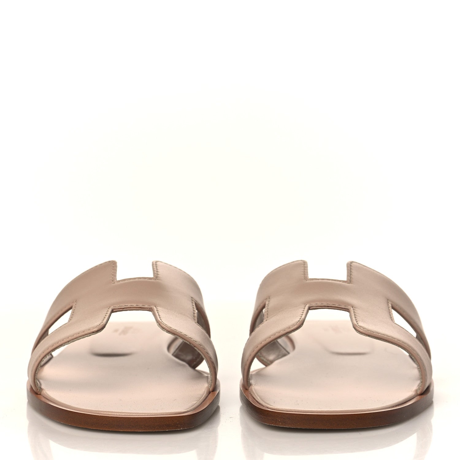 Hermes Box Calfskin Oran Sandals 37 Beige Nude 2 of 9