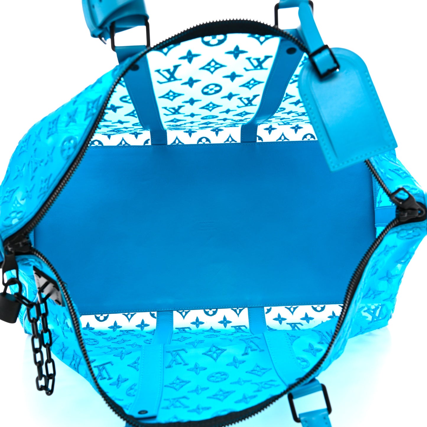 Monogram See Through Keepall Triangle Bandouliere 50 Turquoise