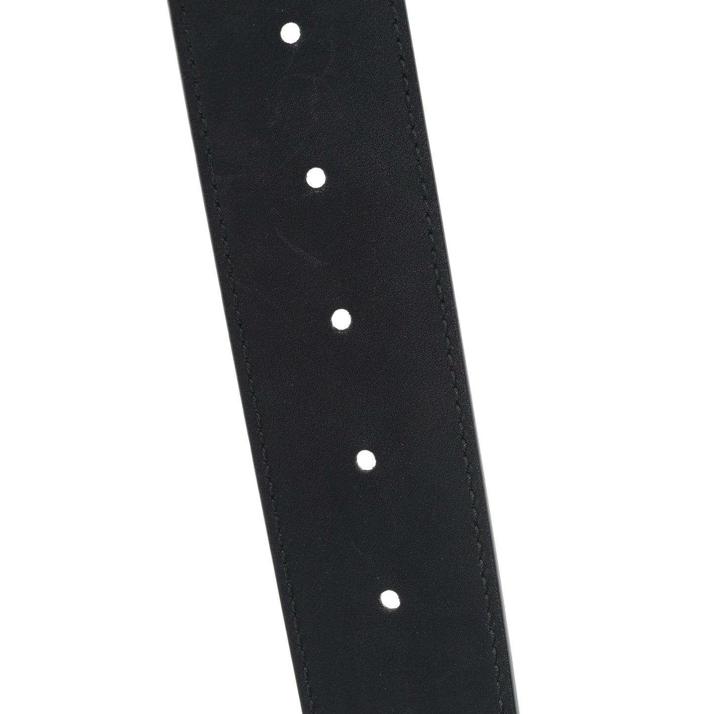 Moon Calfskin Pearl Double G 40mm Belt 80 32 Black Cream