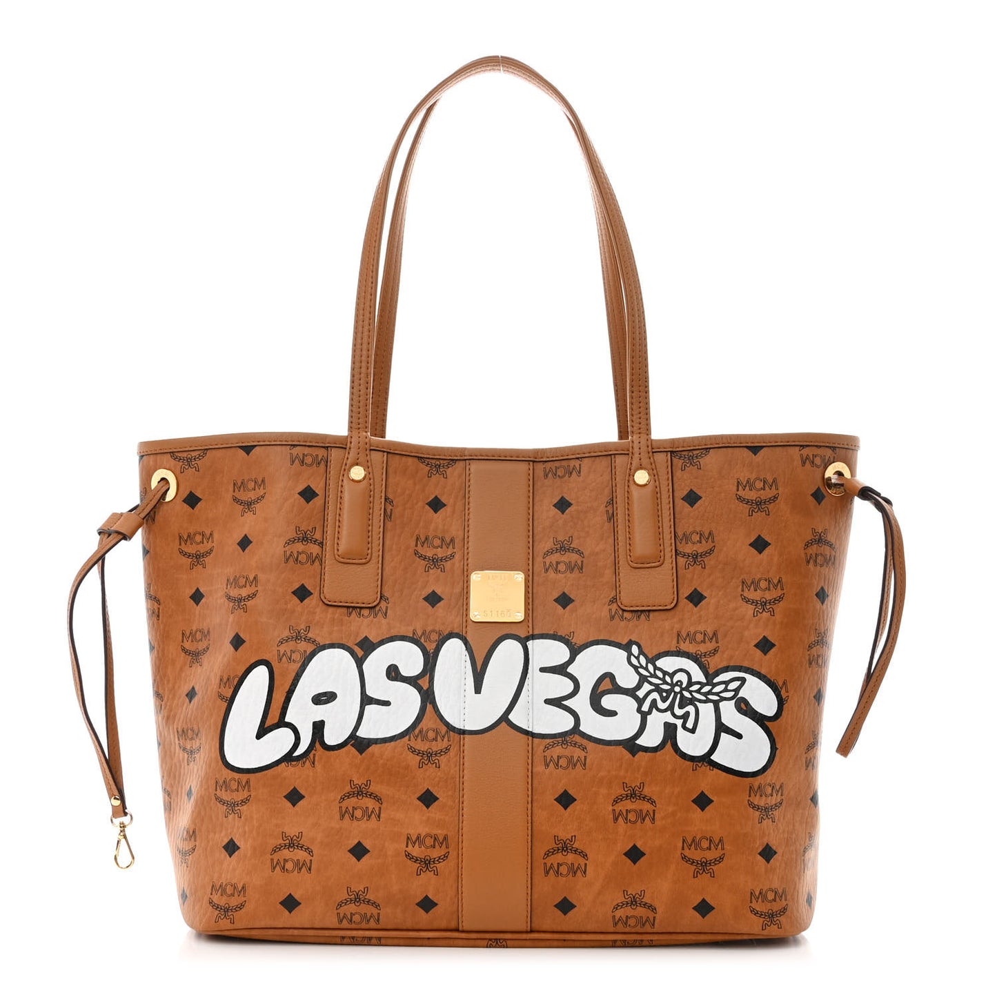 Visetos Medium Liz Reversible City Series Las Vegas Shopper Tote Cognac