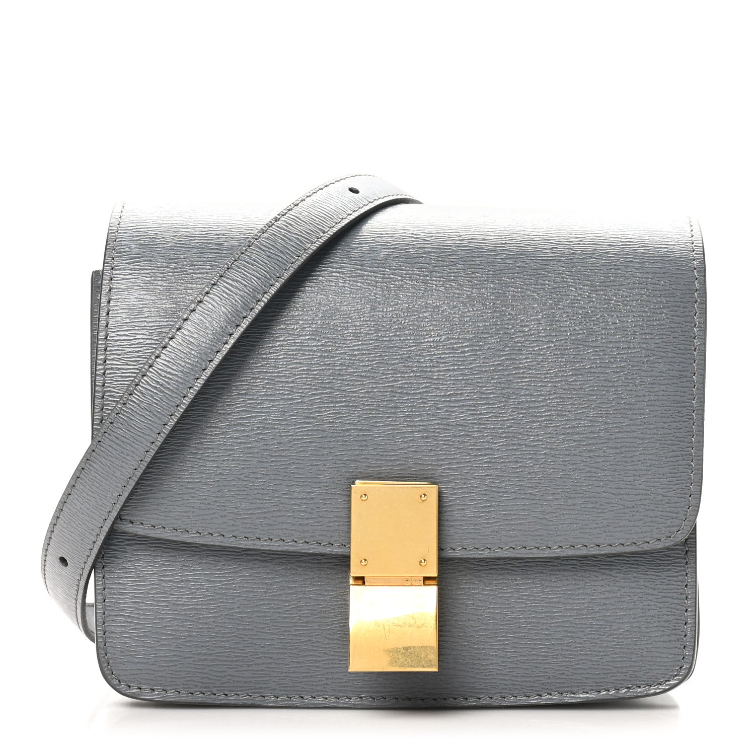 Celine Liege Calfskin Small Classic Box Flap Bag Medium Grey 1 of 9