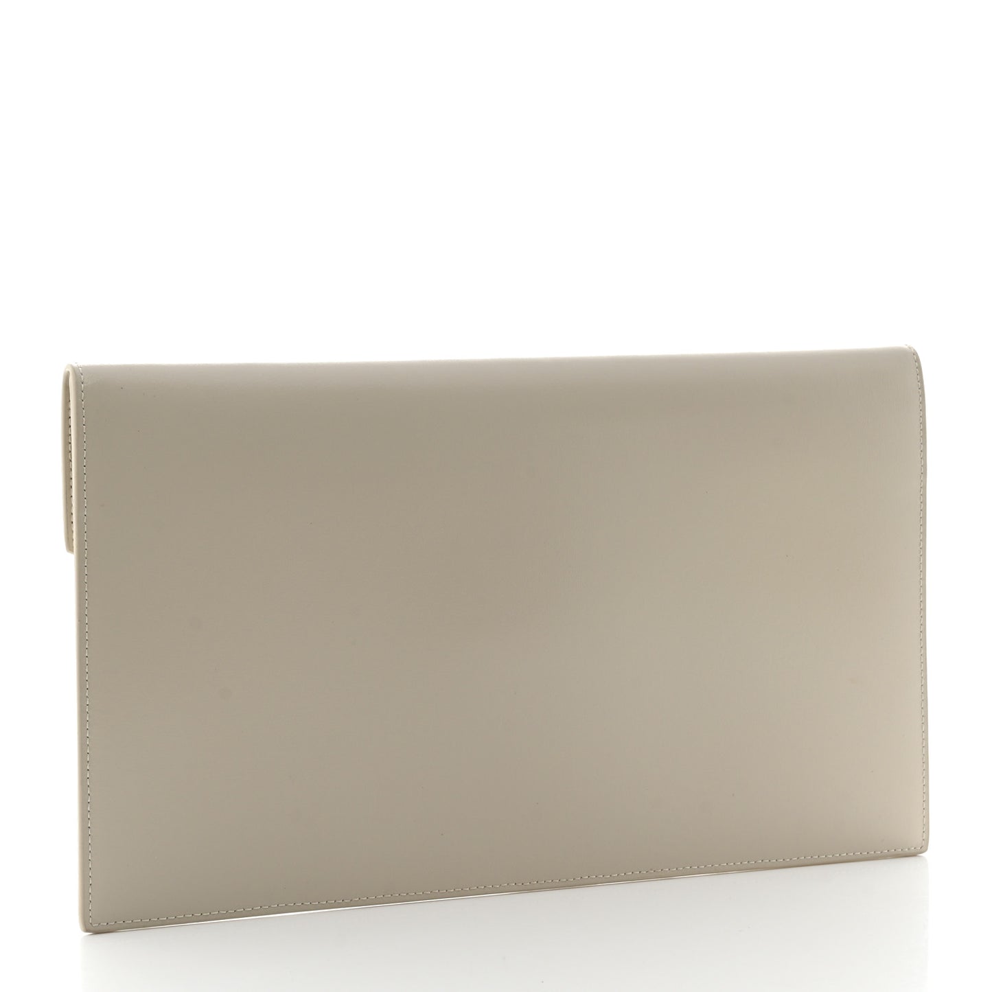 Smooth Shiny Calfskin Uptown Pouch Crema Soft