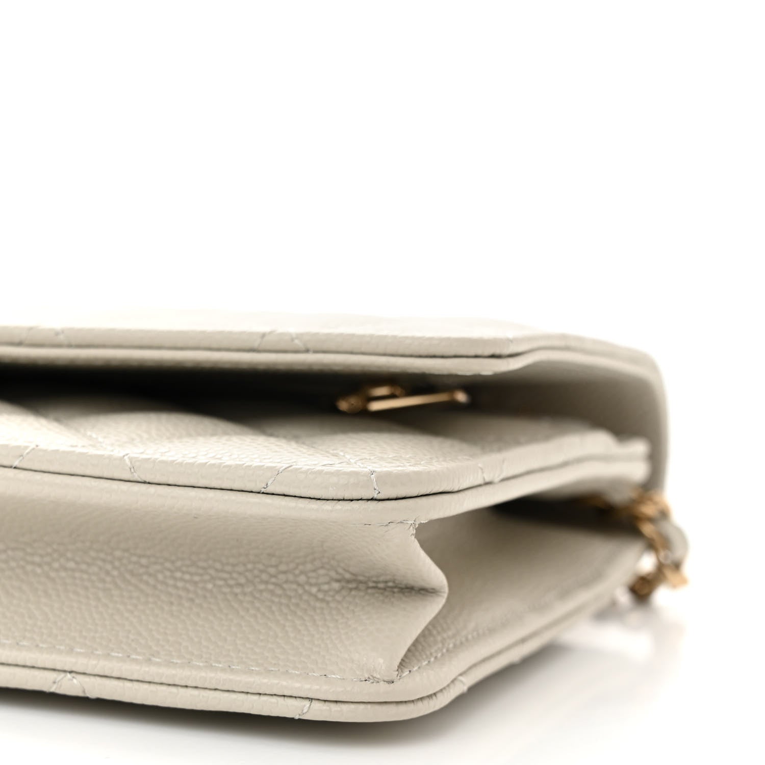 Chanel Caviar Quilted Wallet On Chain WOC Light Gray 11 of 12