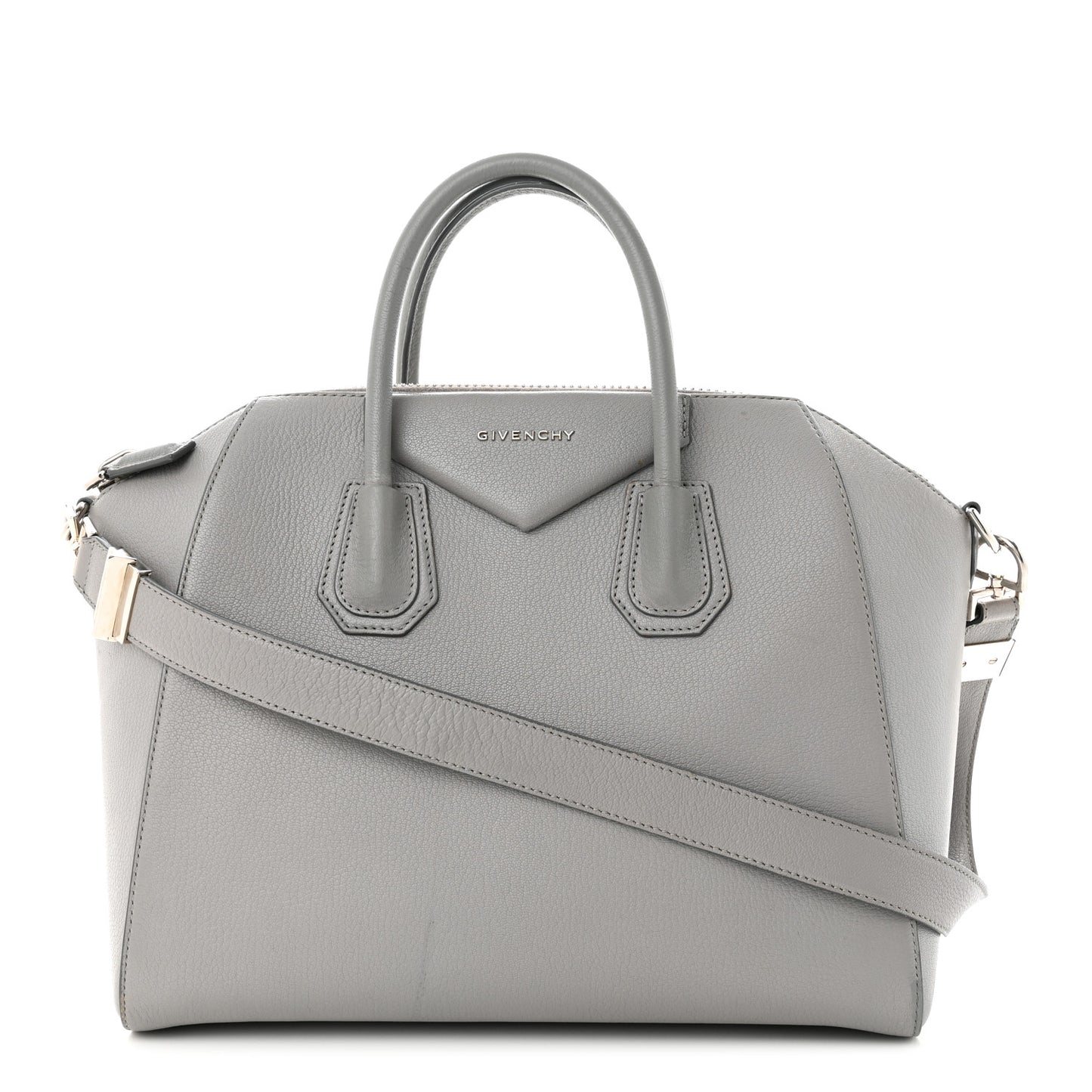 Sugar Goatskin Medium Antigona Pearl Grey