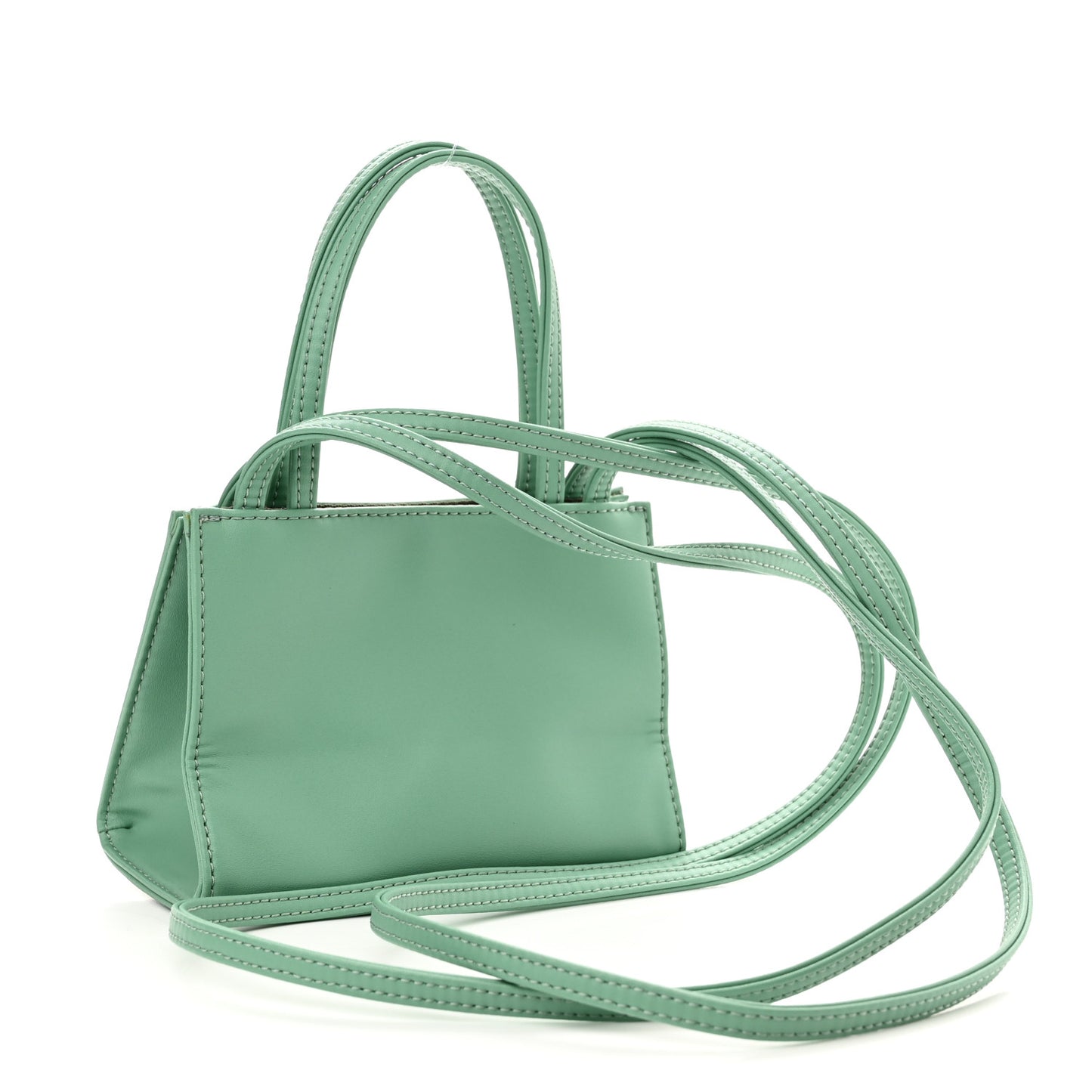 Vegan Leather Small Shopping Bag Sage