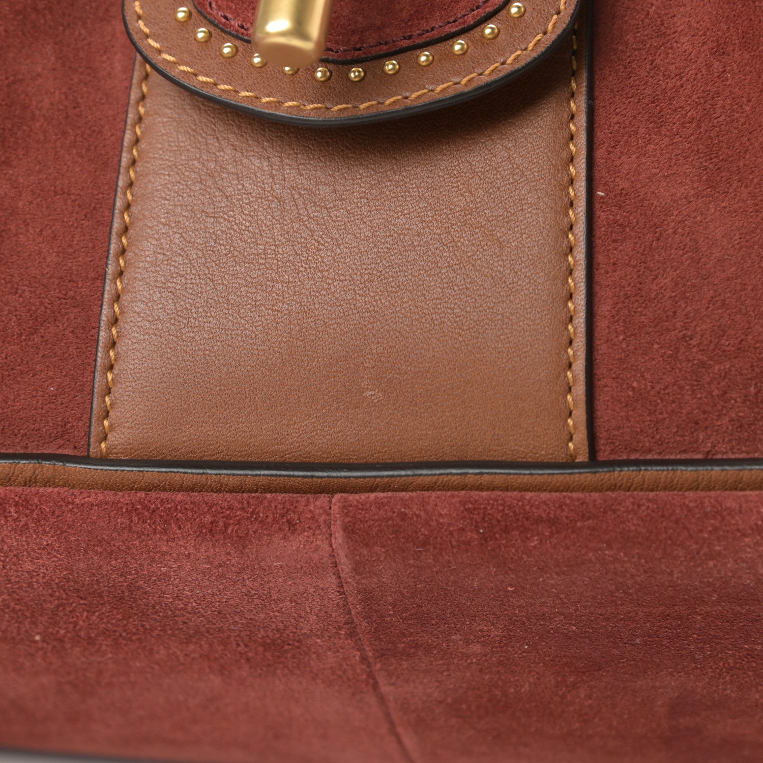 Chloe Suede Studded Small Lexa Shoulder Bag Saffron Red 13 of 13