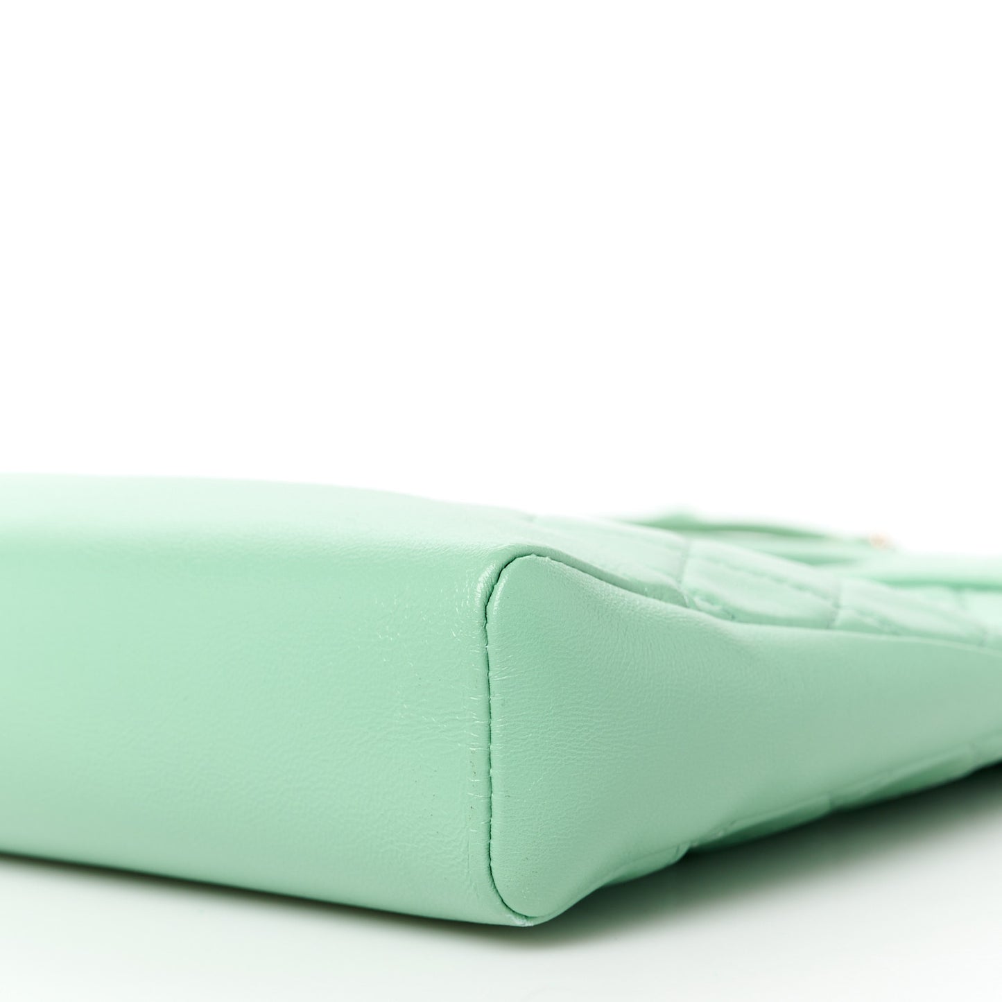 Shiny Lambskin Quilted Mini 31 Shopping Bag Light Green