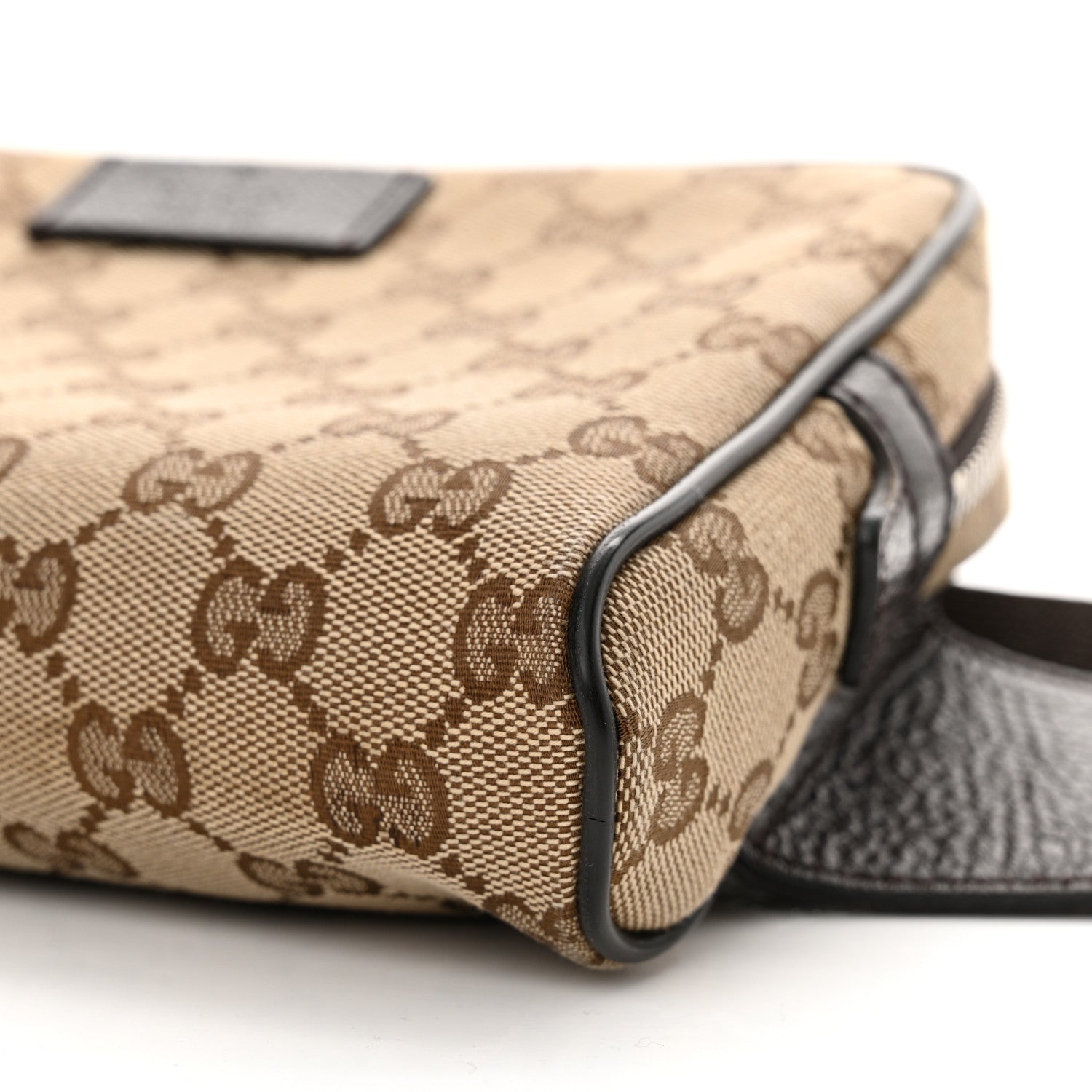 Gucci Monogram Dollar Calfskin Belt Bag Beige Ebony Testa di Moro Marrone Scuro 10 of 14