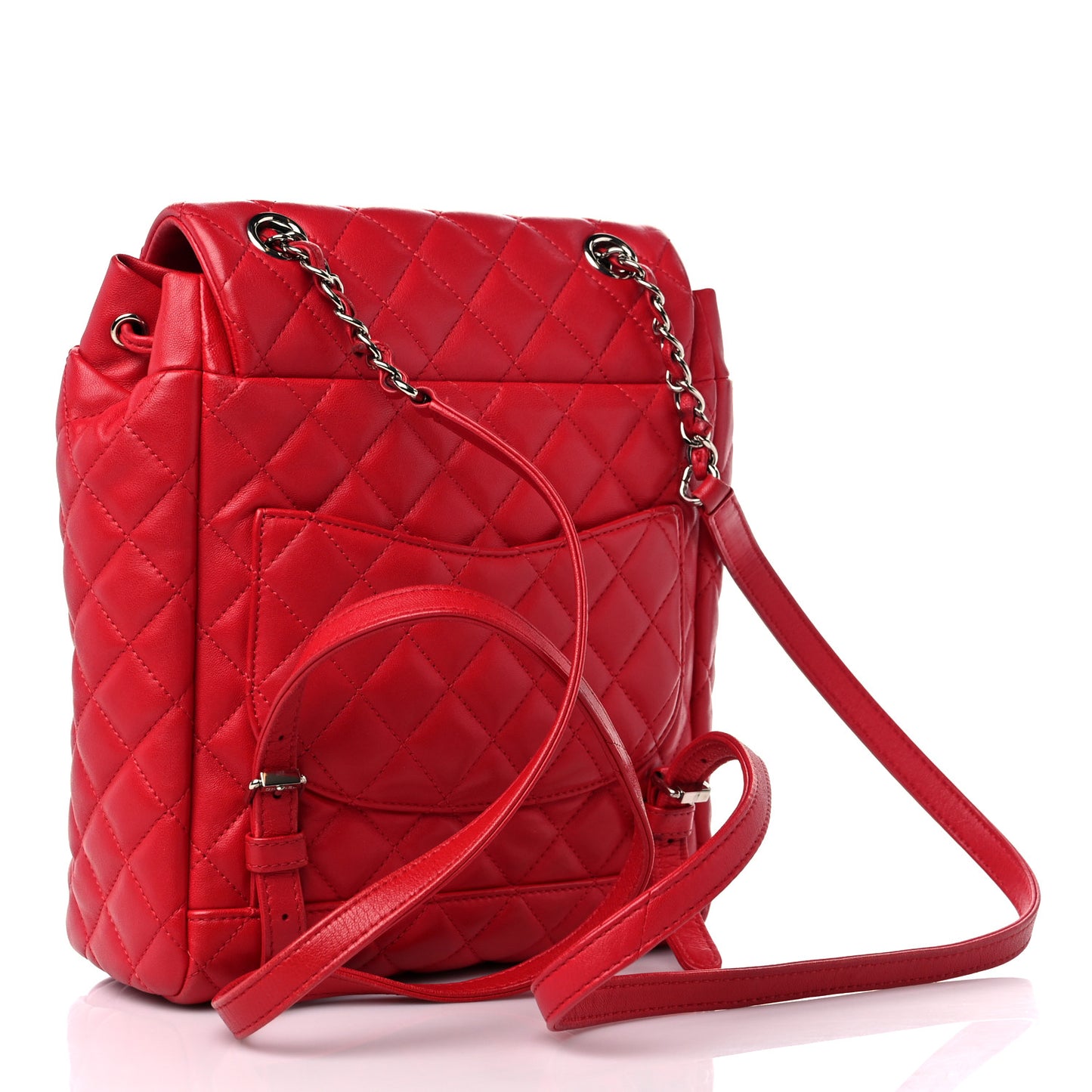 Lambskin Quilted Small Urban Spirit Backpack Red
