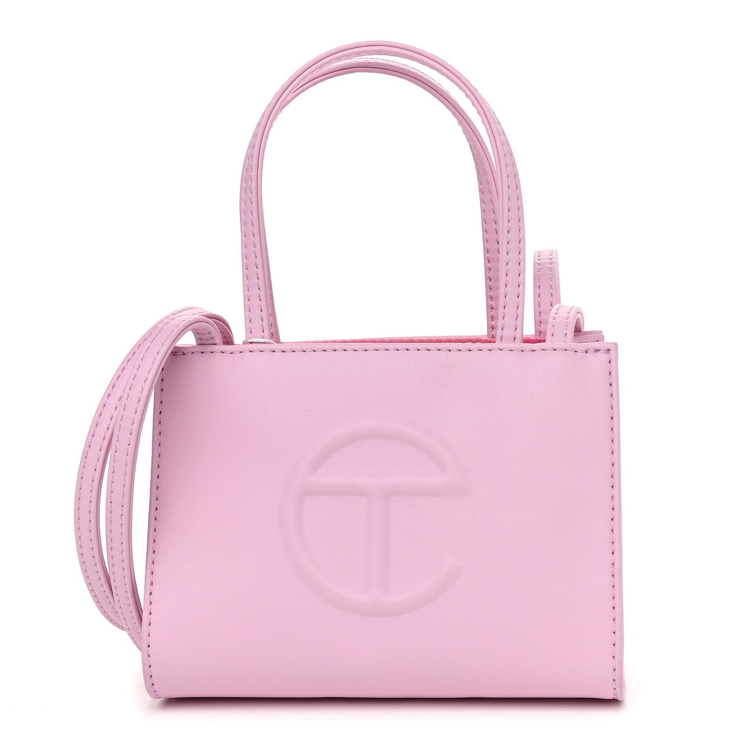 Vegan Leather Small Shopping Bag Bubblegum