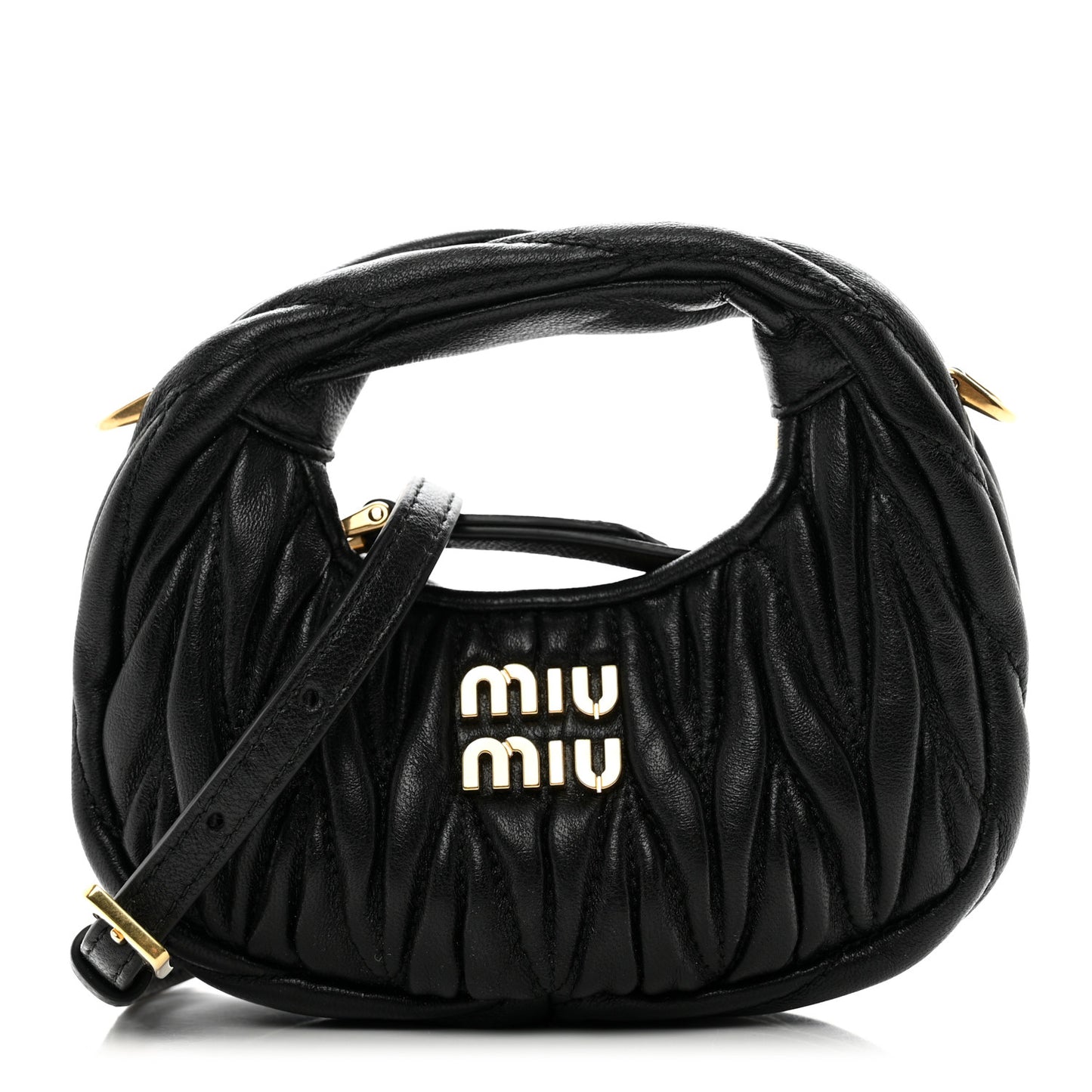 Nappa Matelasse Micro Wander Hobo Black