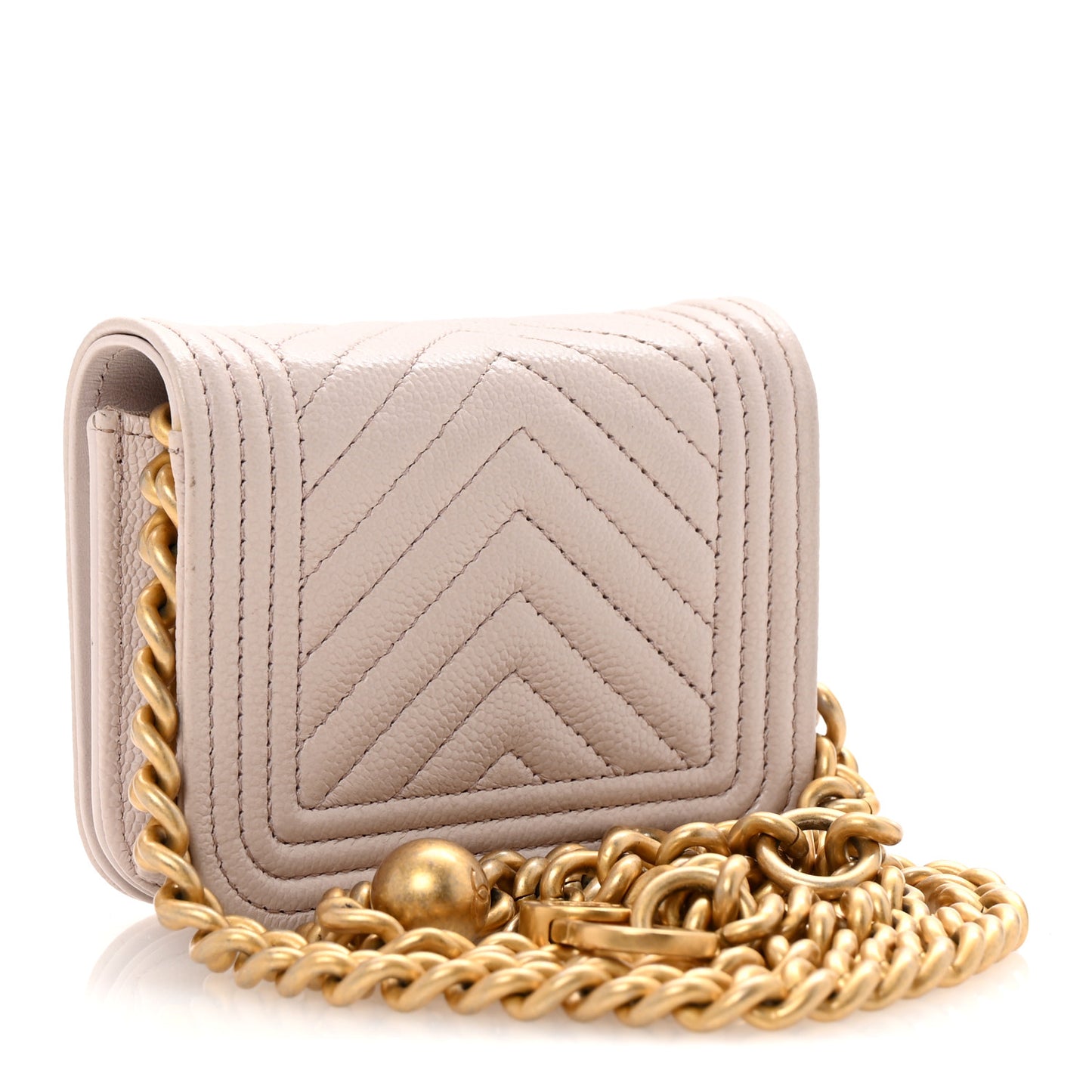 Caviar Chevron Quilted Boy Flap Waist Belt Bag Light Purple