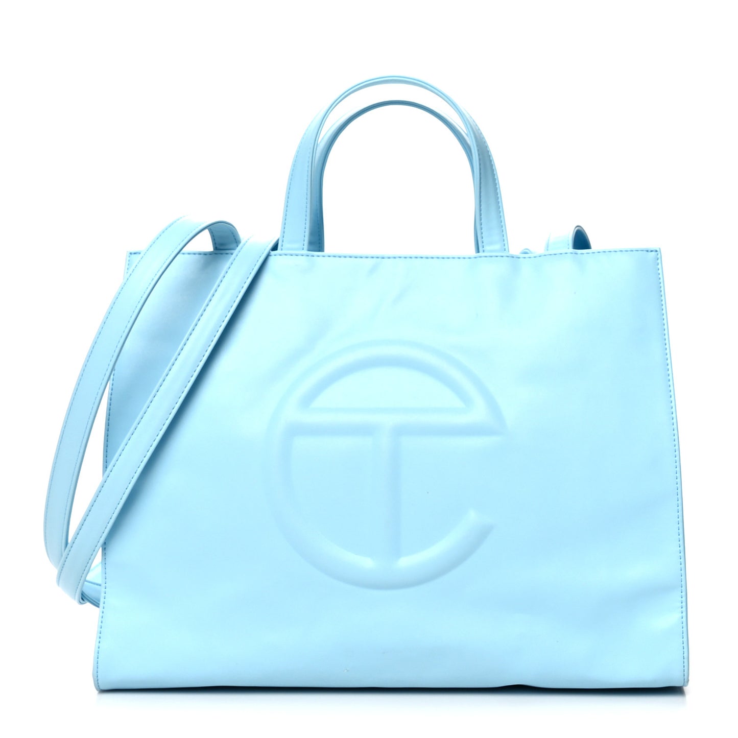 Vegan Leather Medium Shopping Bag Pool Blue