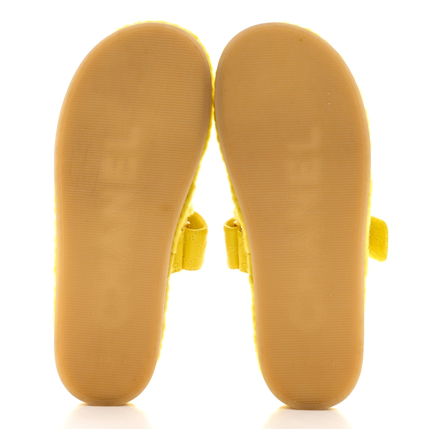Chanel Cord Lambskin Quilted Logo Mules 37 Yellow 5 of 8