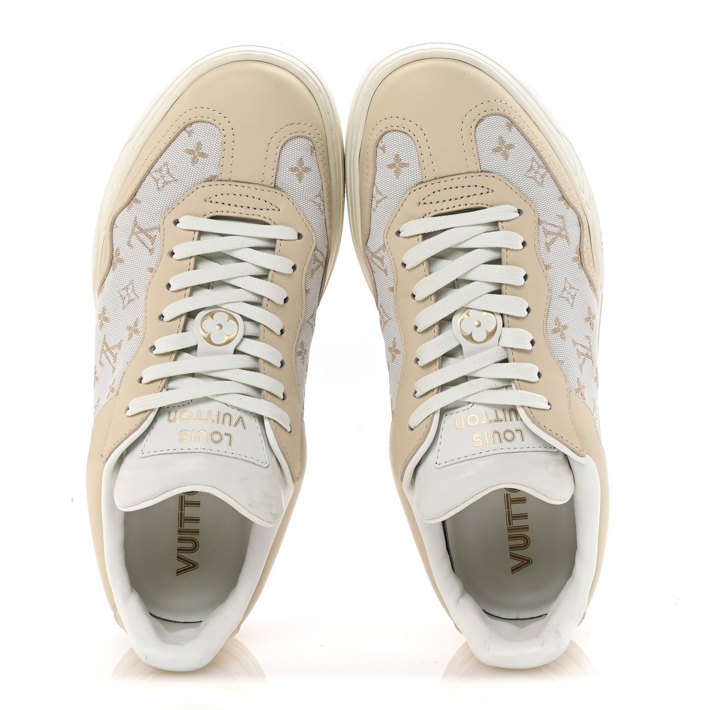 Canvas Calfskin Monogram LV Groovy Platform Sneakers 38 Beige