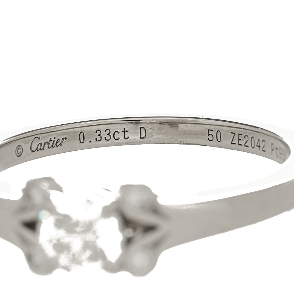 Platinum Diamond .33ct Ballerine Solitaire Engagement Ring 50 5.25