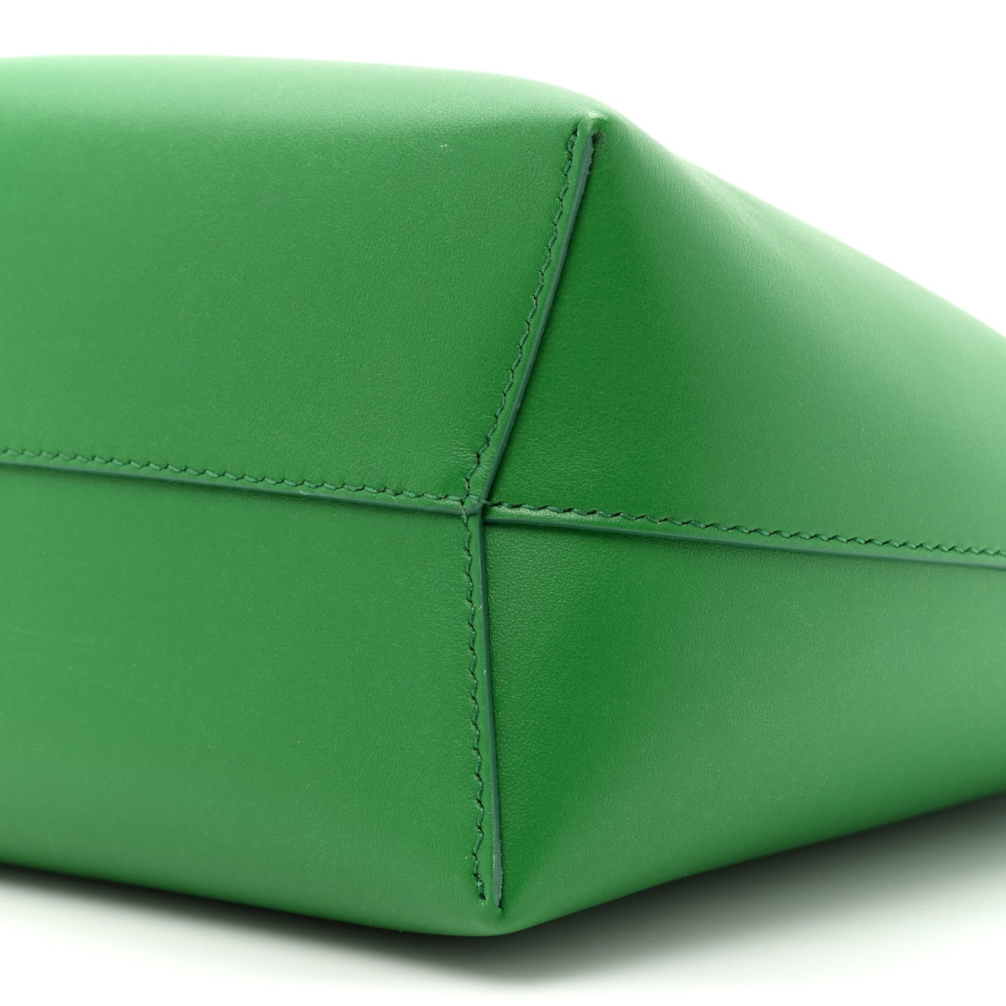 Calfskin Twist Drawstring Bucket Bag Grass