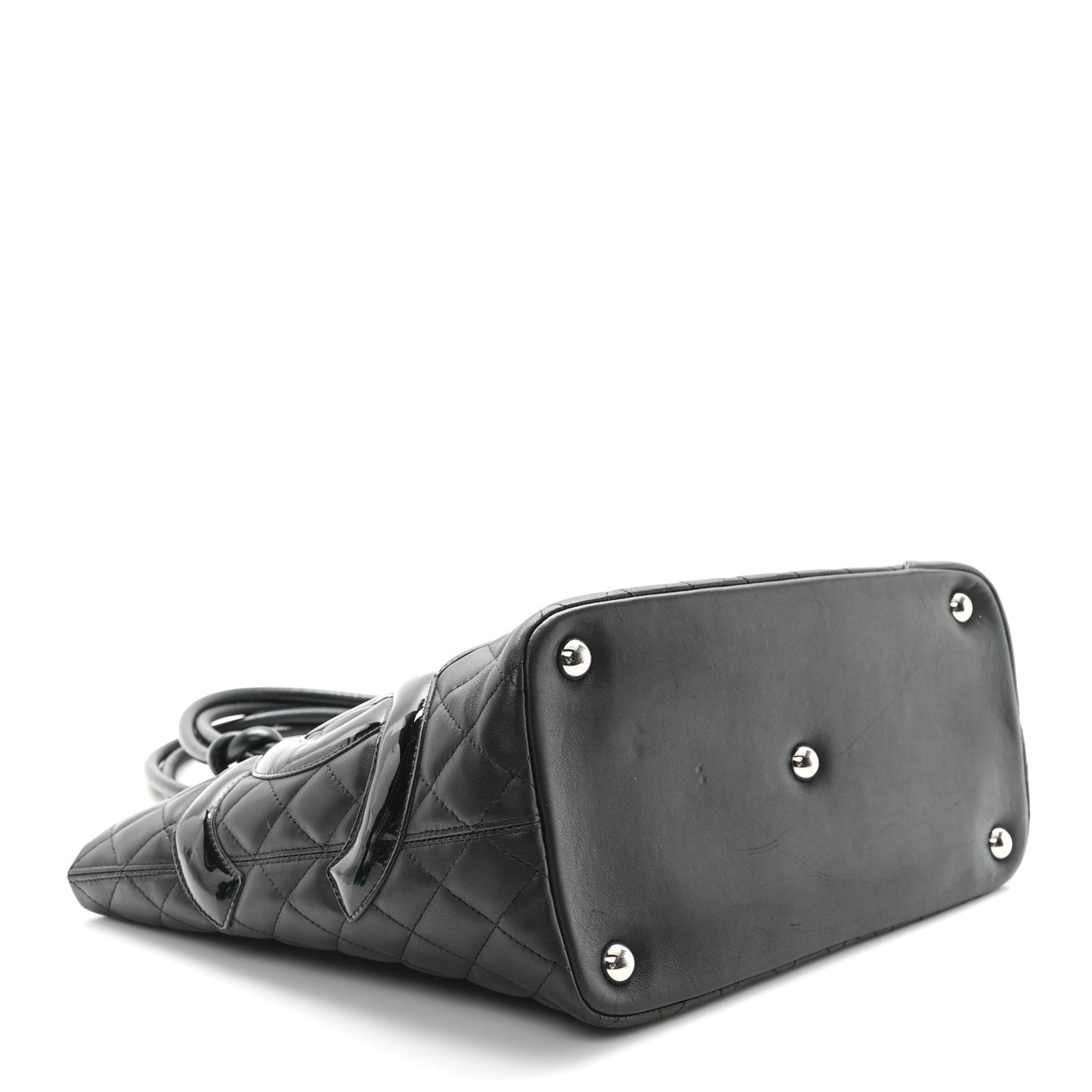 Calfskin Quilted Large Cambon Tote Black