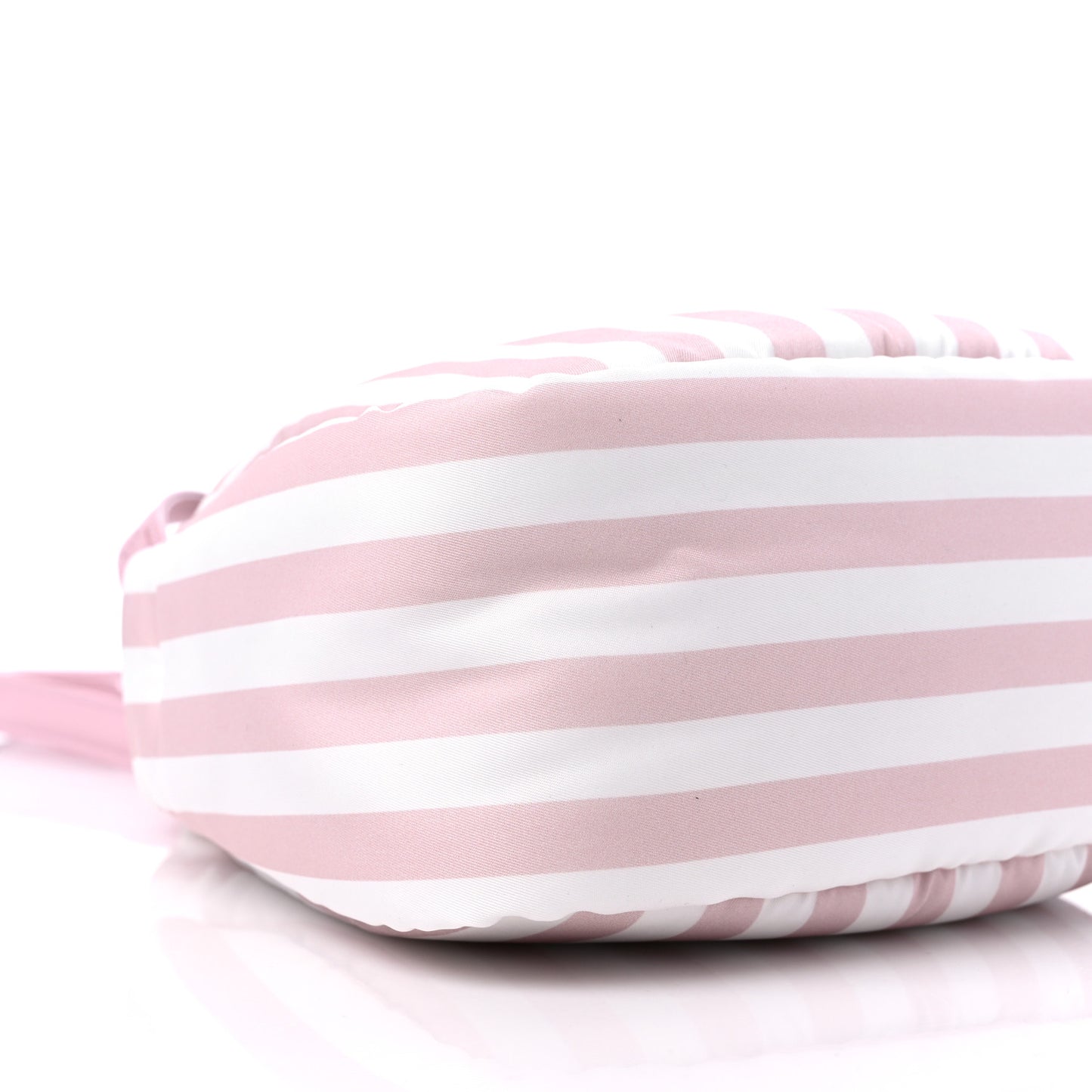 Re-Nylon Soft Padded Striped Small Double Handled Shoulder Bag Alabastro