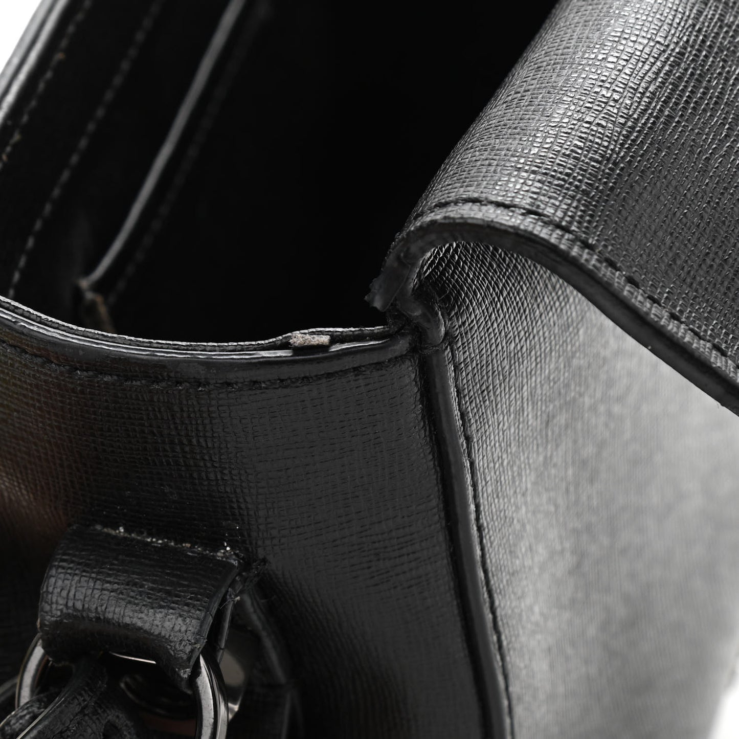 Calfskin Diag Striped Belt Bag Crossbody Black White