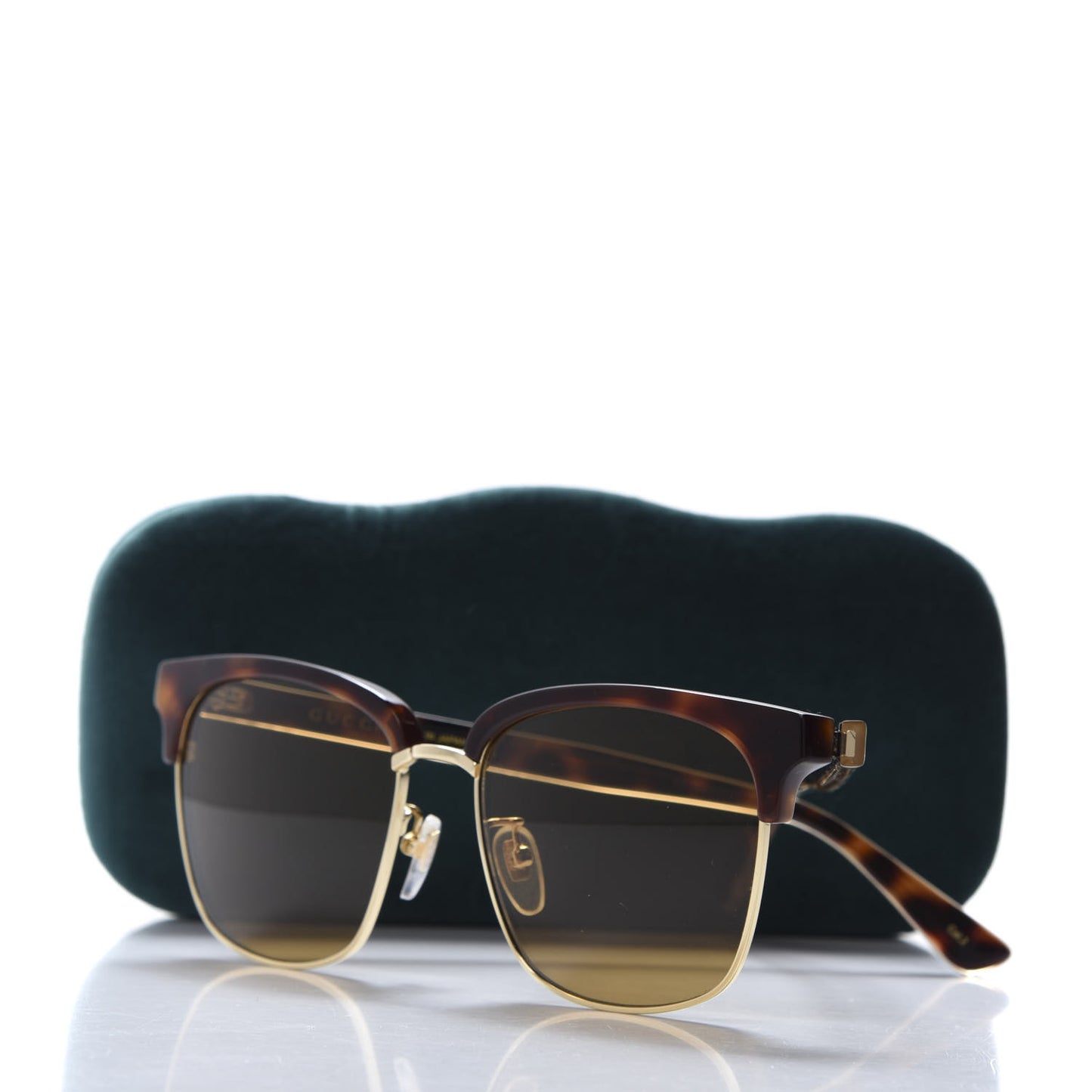 Acetate Square Frame Web Sunglasses GG0382S Tortoise