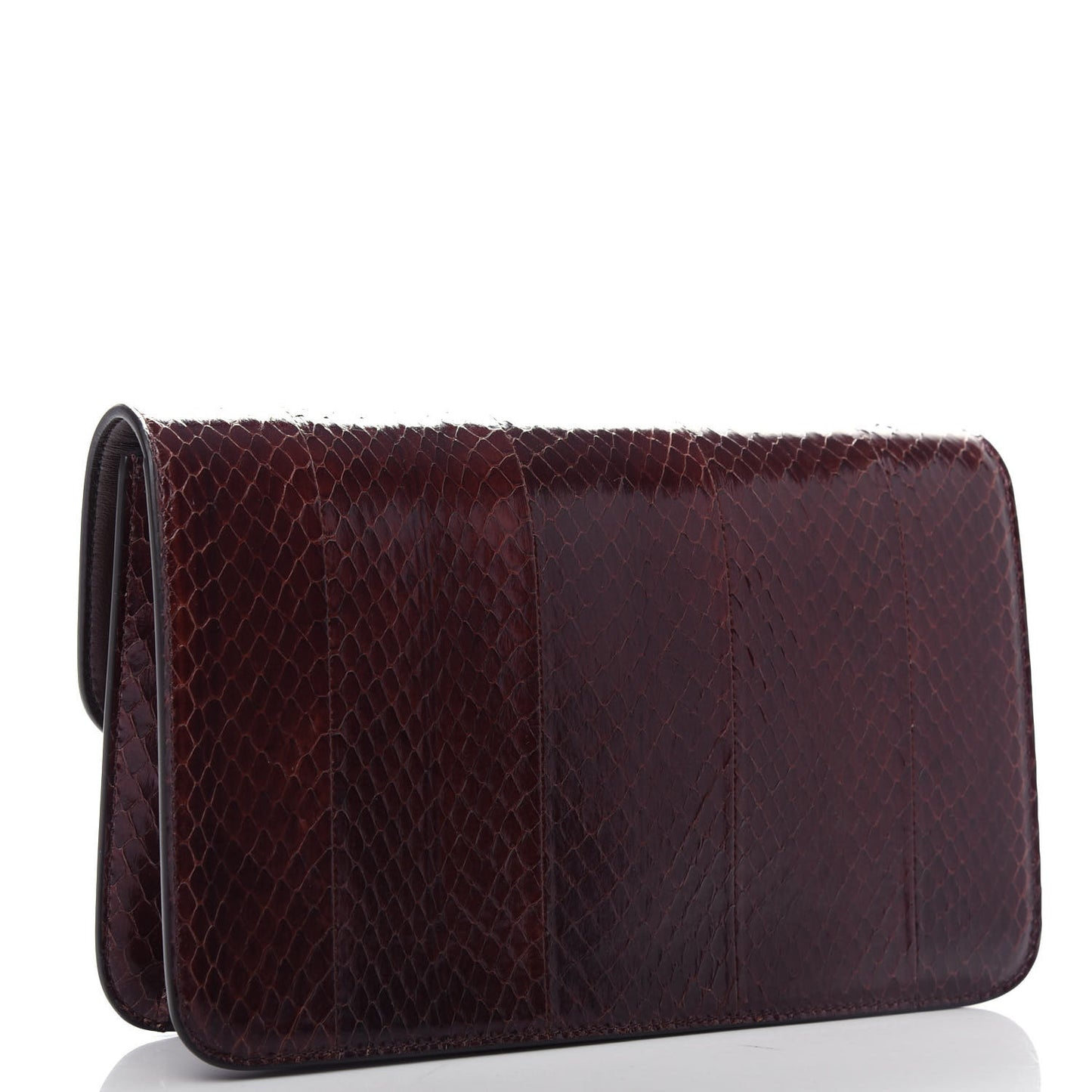 Snakeskin Triomphe Clutch Brown