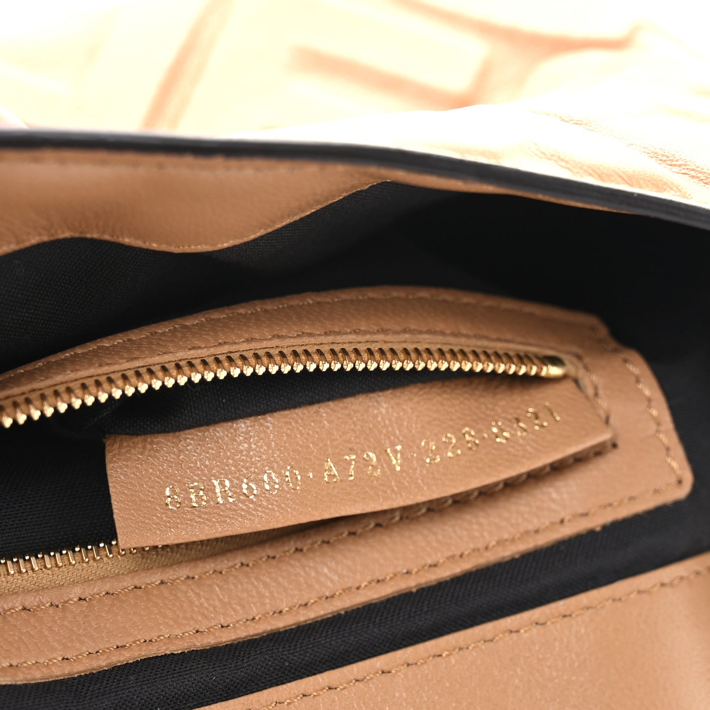 Nappa FF 1974 Embossed Baguette Miele Scuro