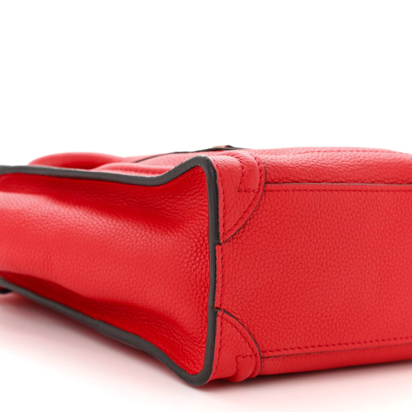Drummed Calfskin Nano Luggage Red