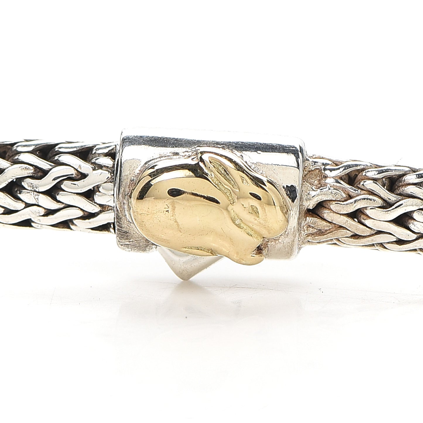 Sterling Silver 18K Yellow Gold Classic Chain Baby Bunny Necklace