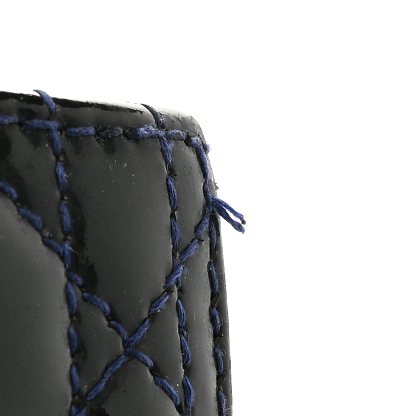 Patent Cannage Large Lady Dior Navy Blue